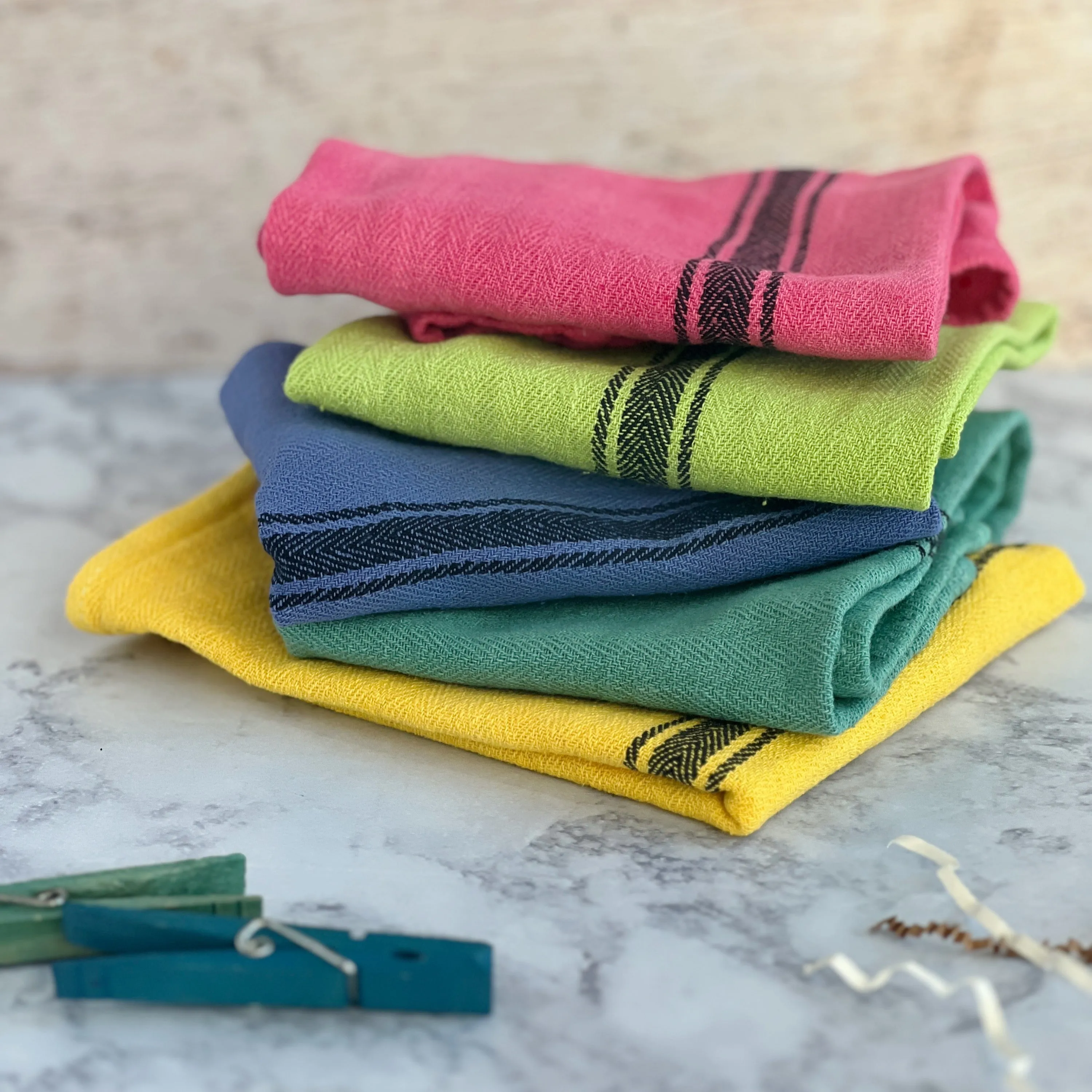 Color pop hand-dyed tea, bar and kitchen towels