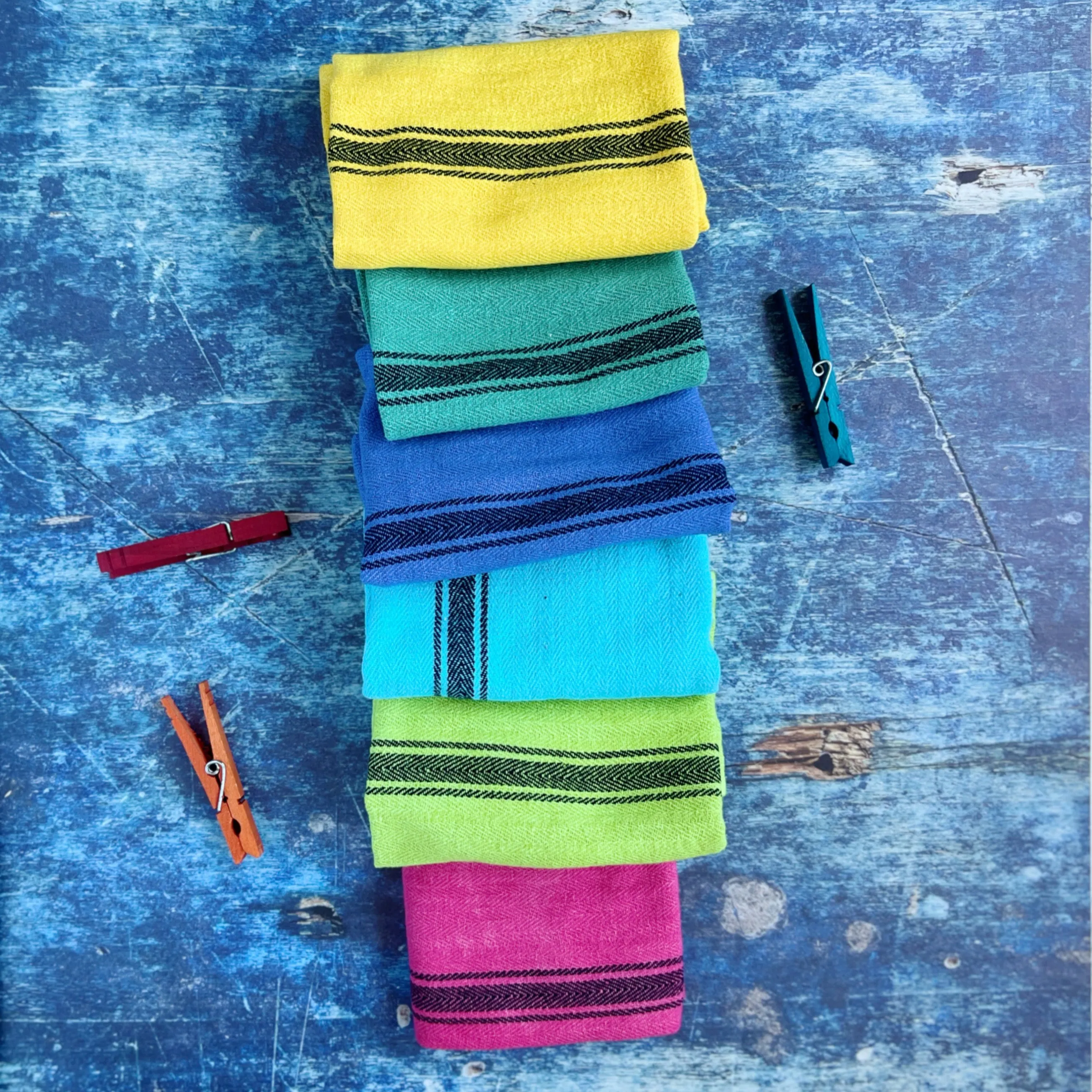 Color pop hand-dyed tea, bar and kitchen towels