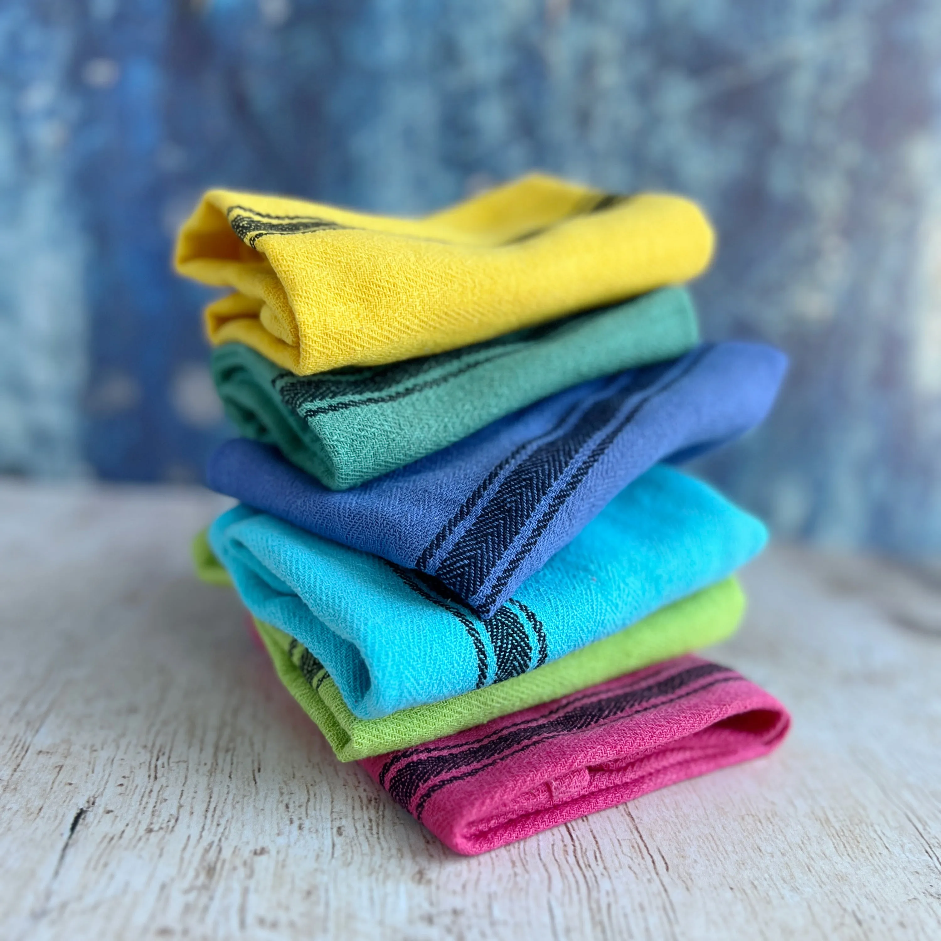 Color pop hand-dyed tea, bar and kitchen towels