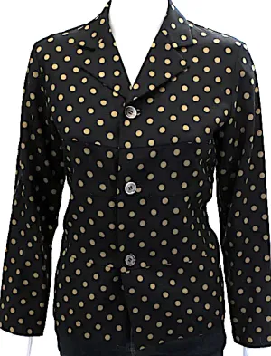 Comme Des Garcons Japan. TRICOT. Black Wool Polka Dot Collar Button Down Shirt
