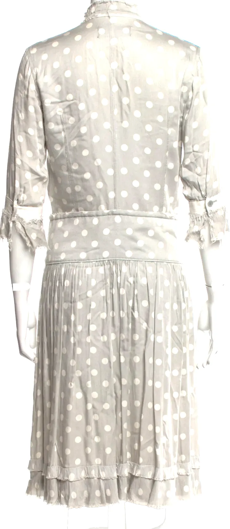 COMME DES GARÇONS Japan. TRICOT Polka Dot Print 3/4 Sleeve Knee-Length Dress