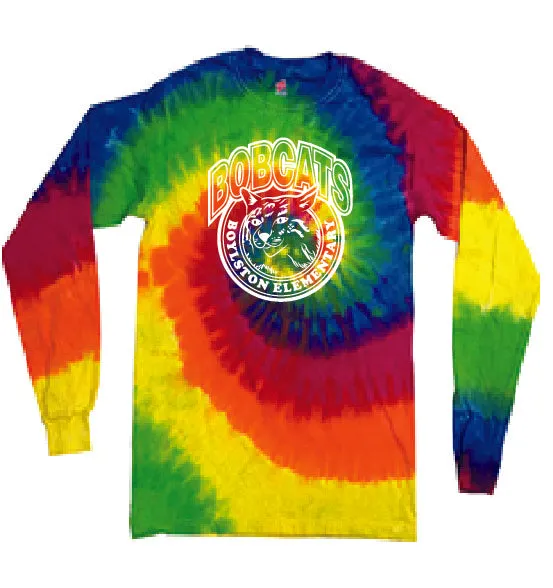 Copy of (Boylston Bobcats) Moondance Long sleeve tie-dye YOUTH CD200b