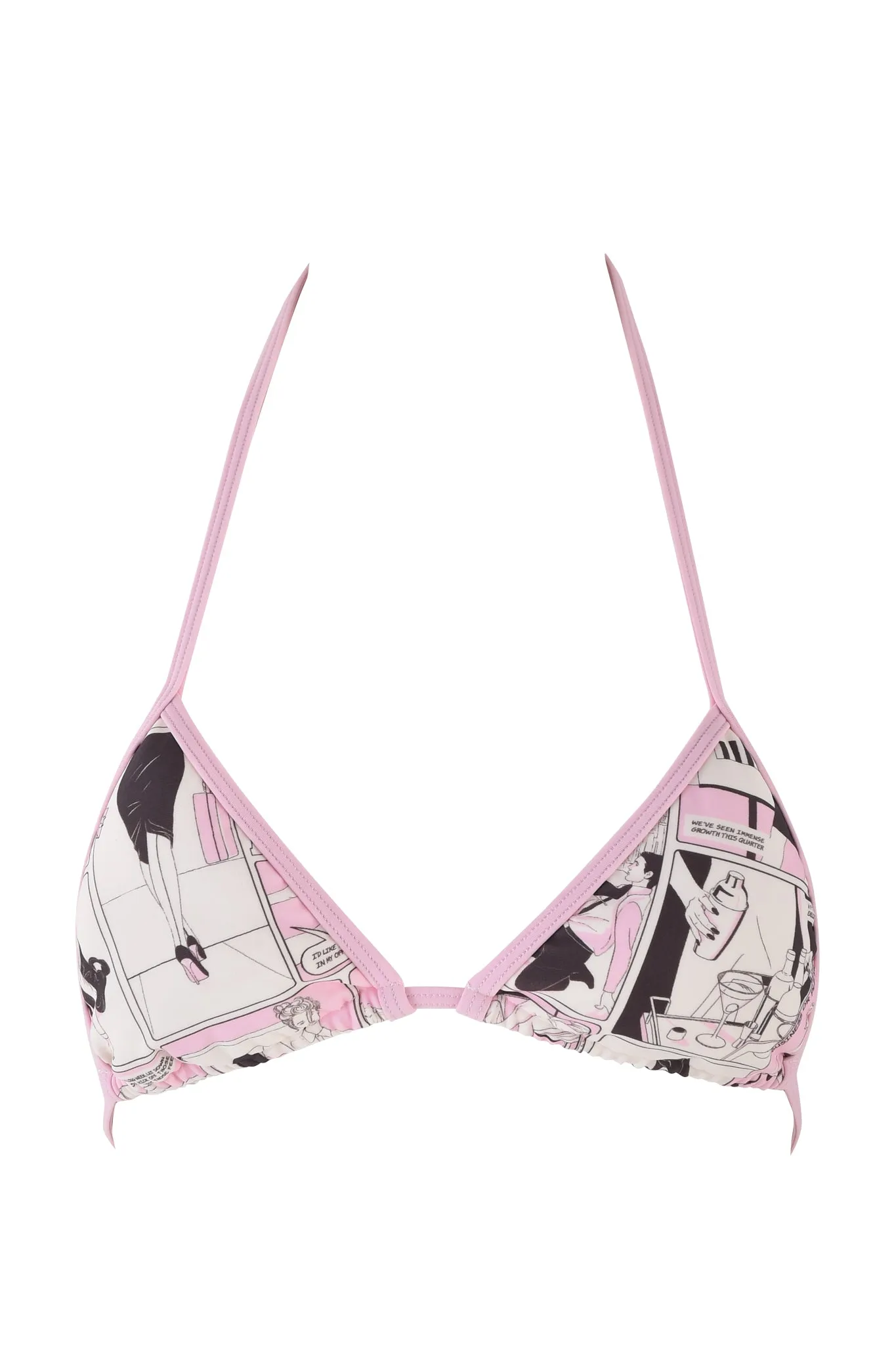CORDELIA BIKINI TOP - PINK :COMIC PRINT