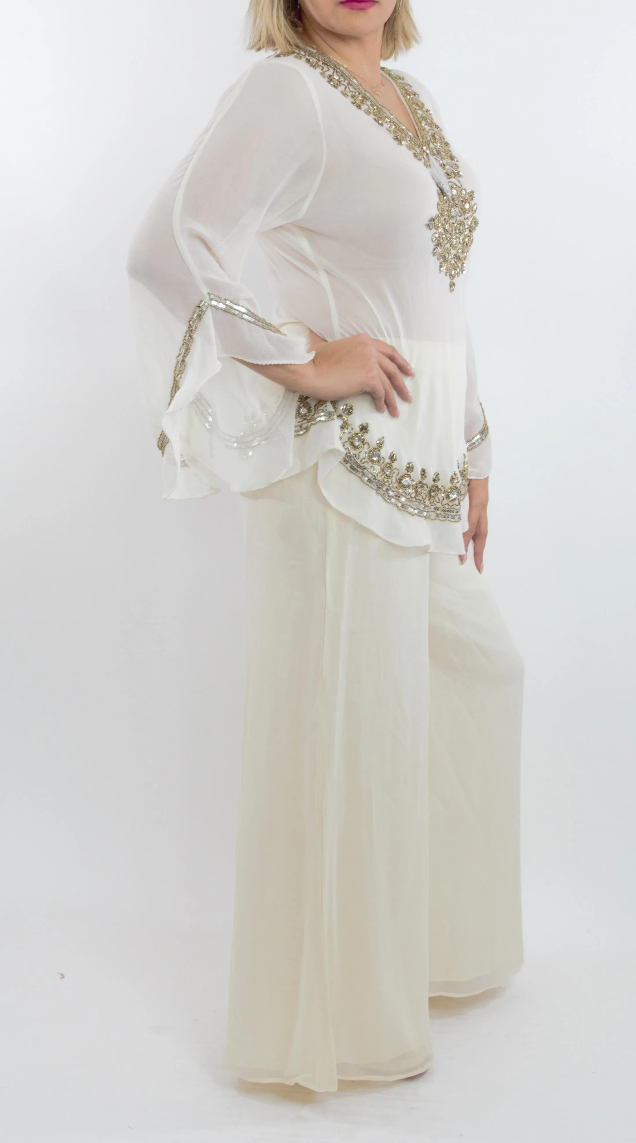 Cream Color Palazzo in Georgette Fabric