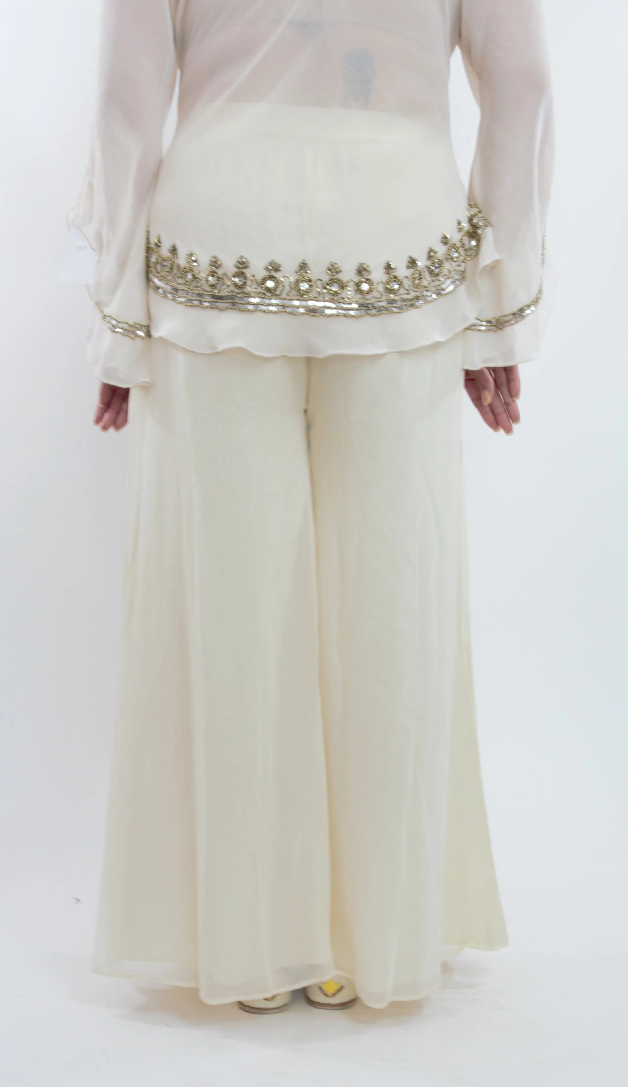 Cream Color Palazzo in Georgette Fabric