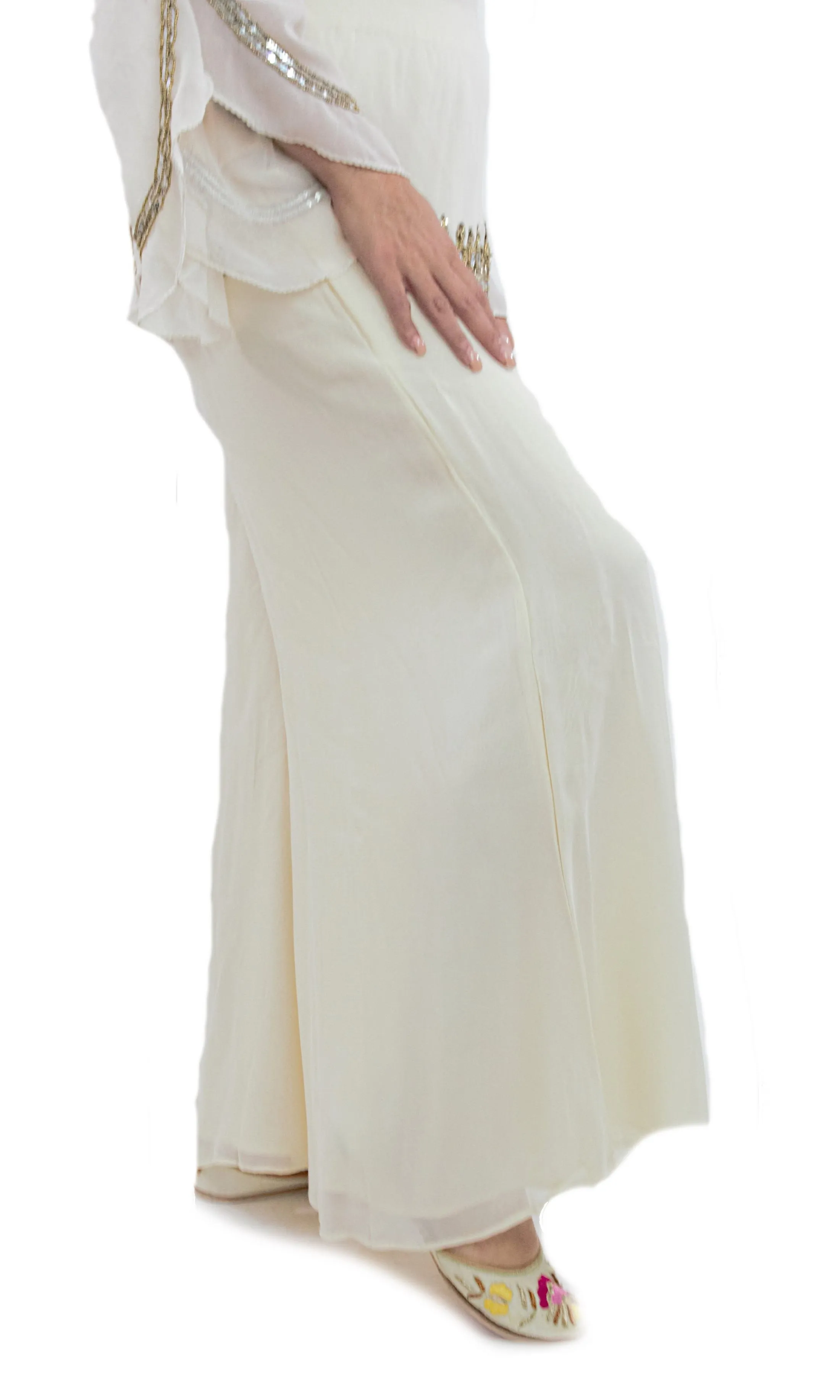 Cream Color Palazzo in Georgette Fabric