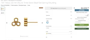 Custom 3 Stone Bezel Set Cluster Earrings