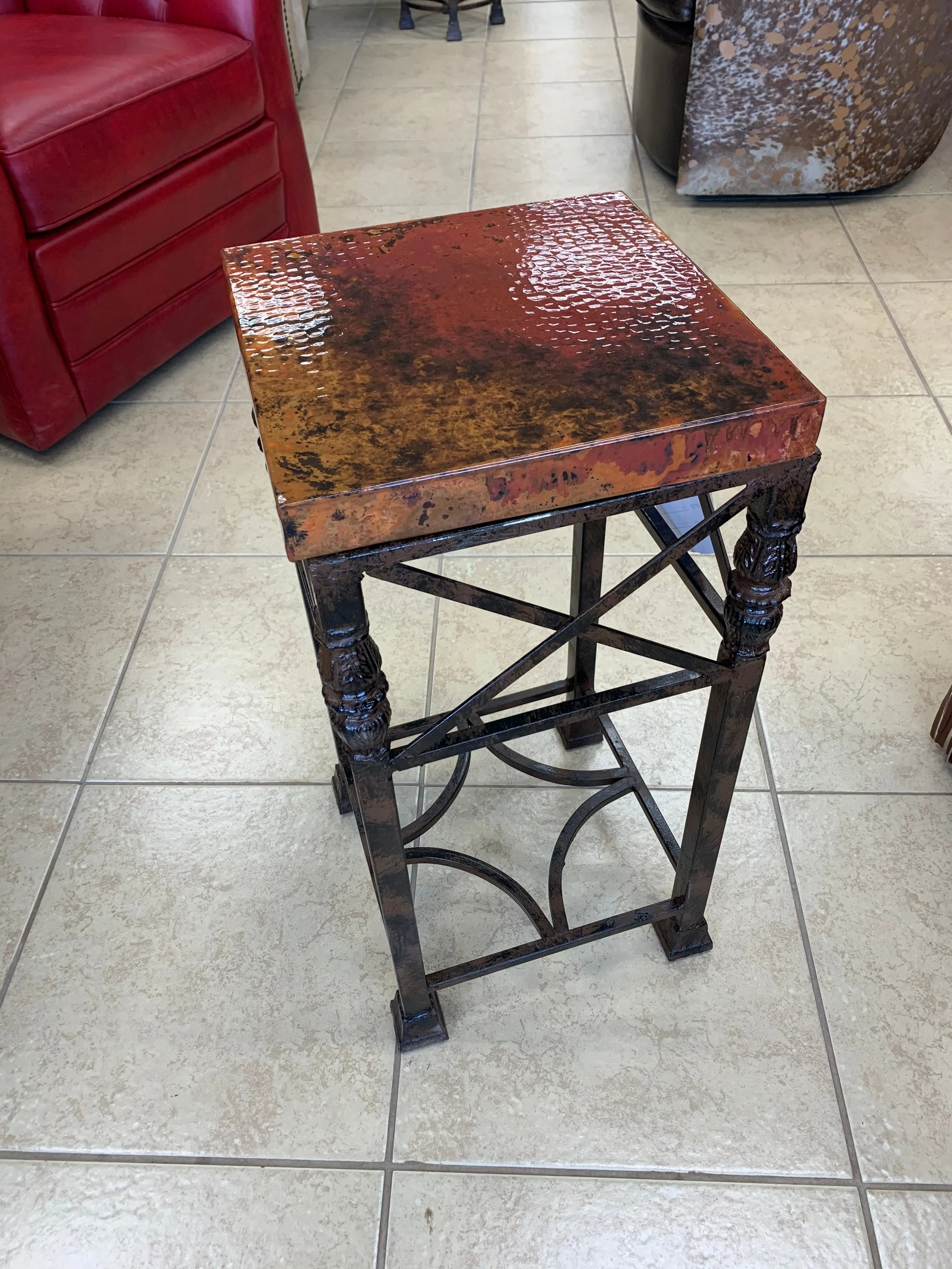 Custom Copper Square Side Table