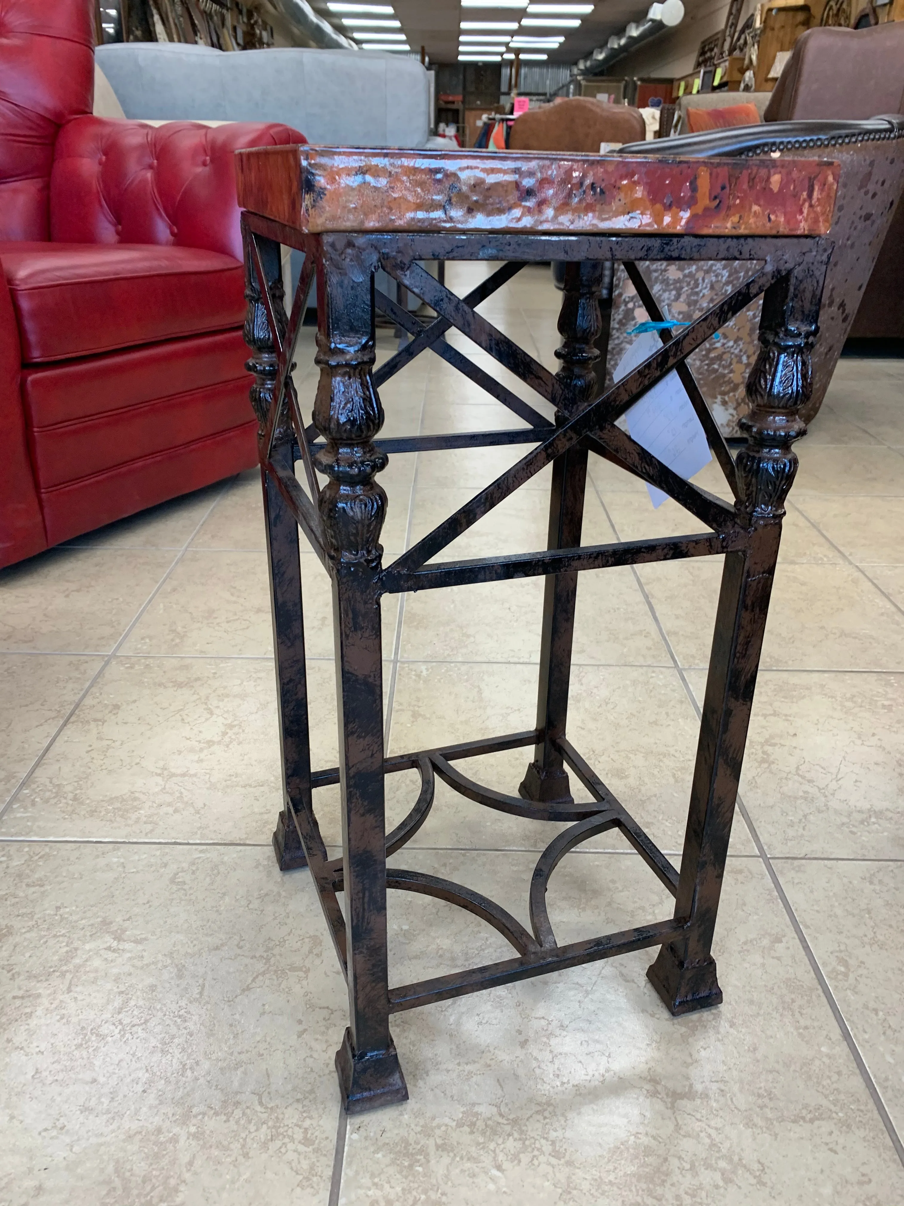 Custom Copper Square Side Table