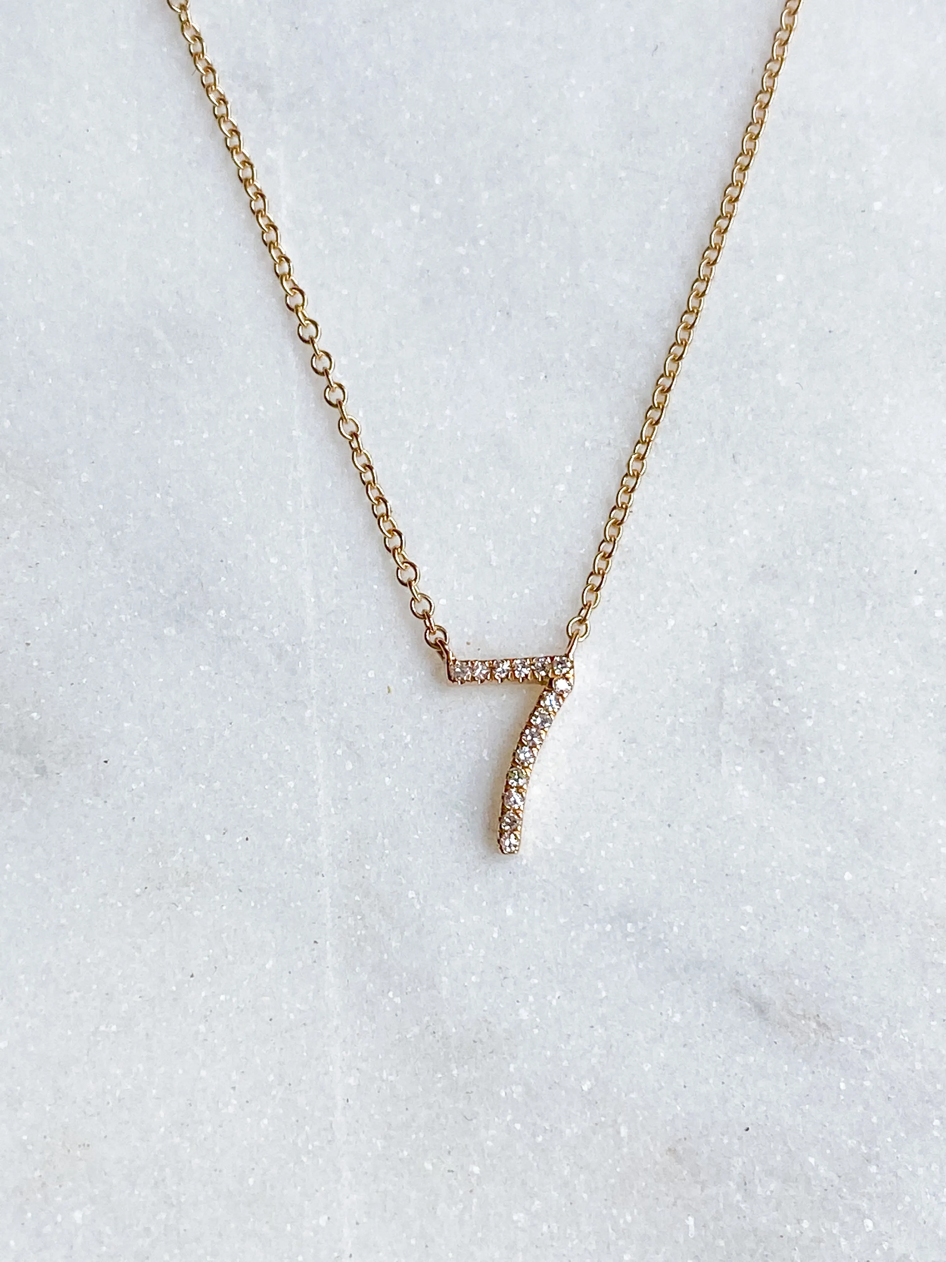 Custom Diamond Number Necklace