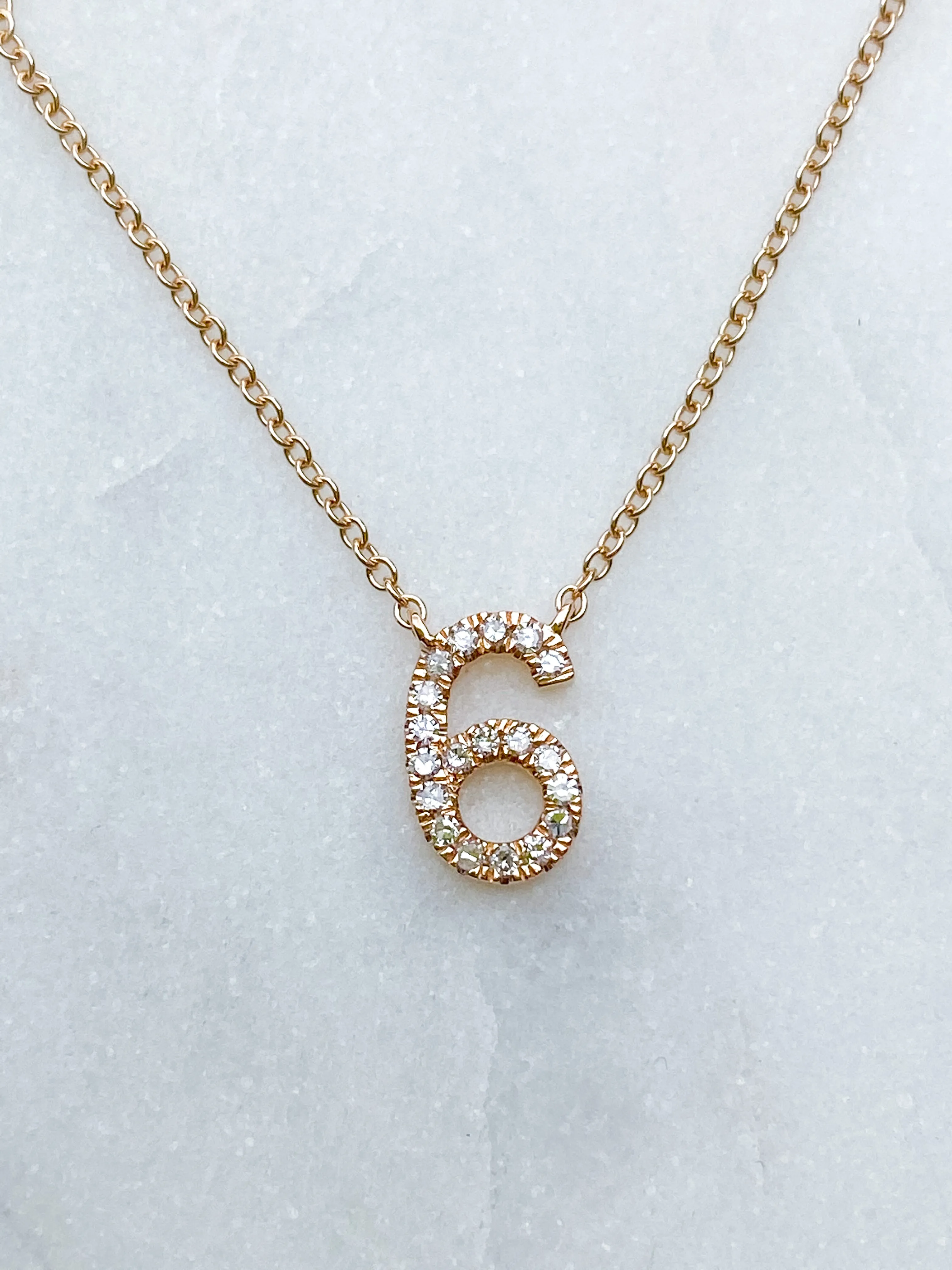 Custom Diamond Number Necklace