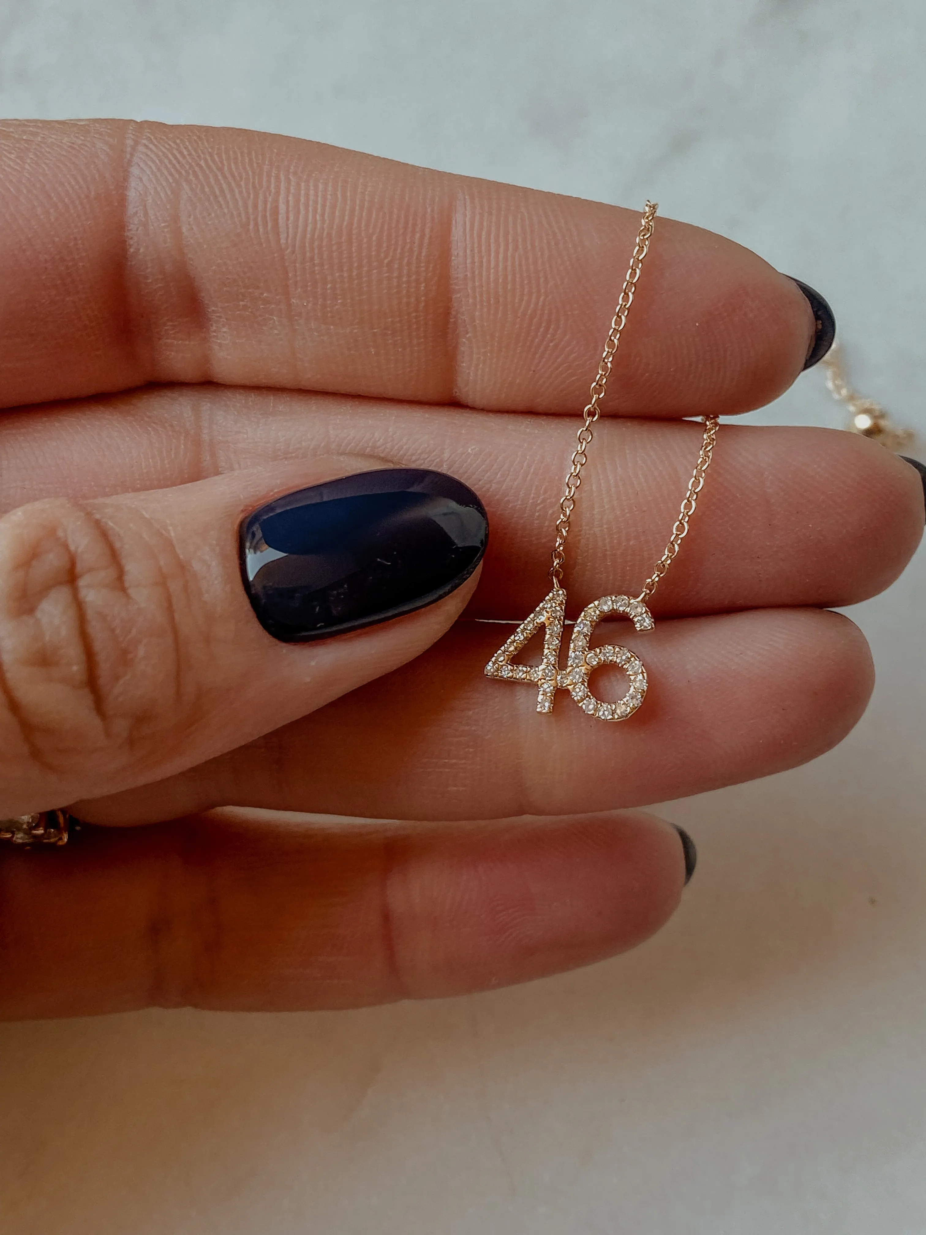 Custom Diamond Number Necklace