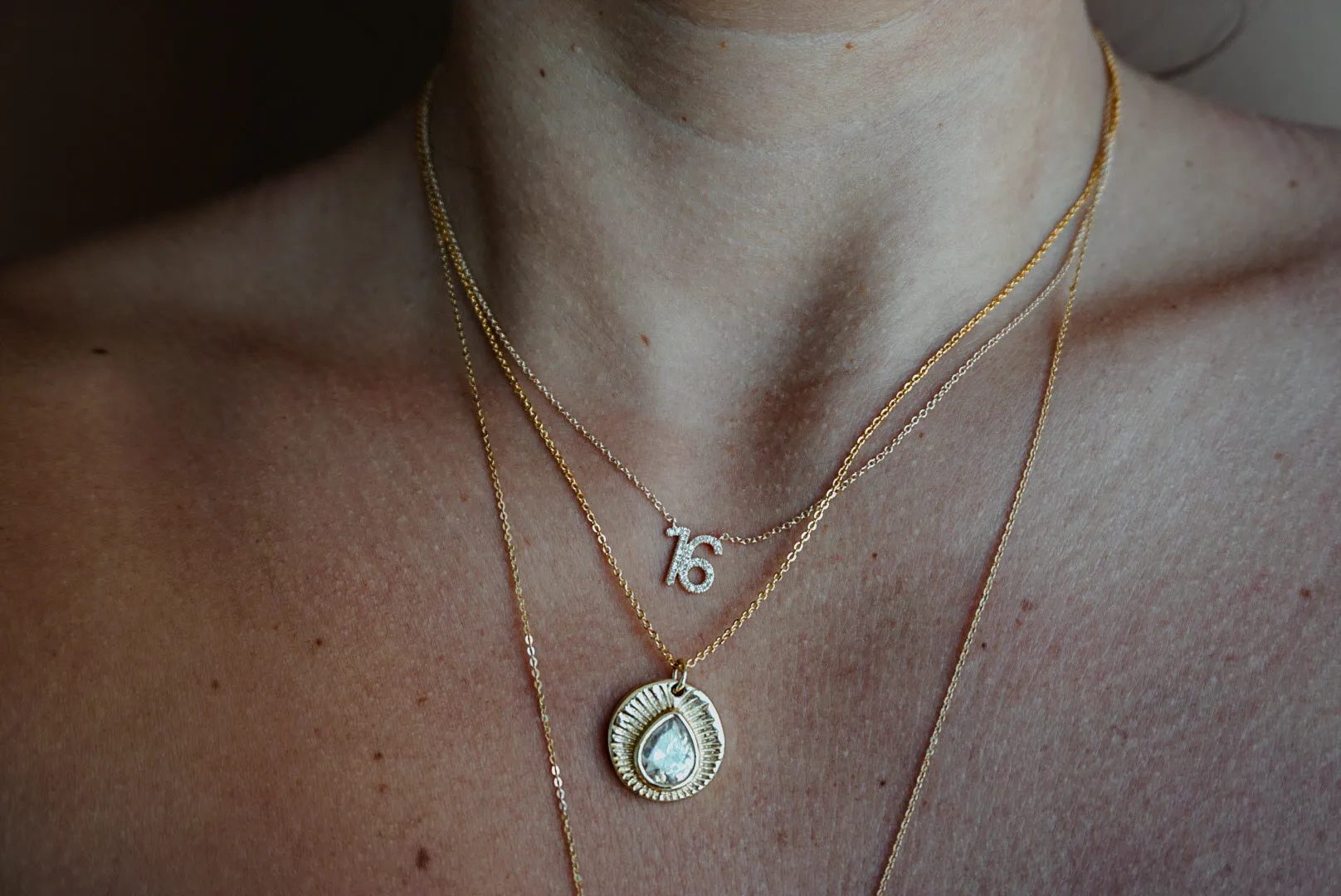Custom Diamond Number Necklace