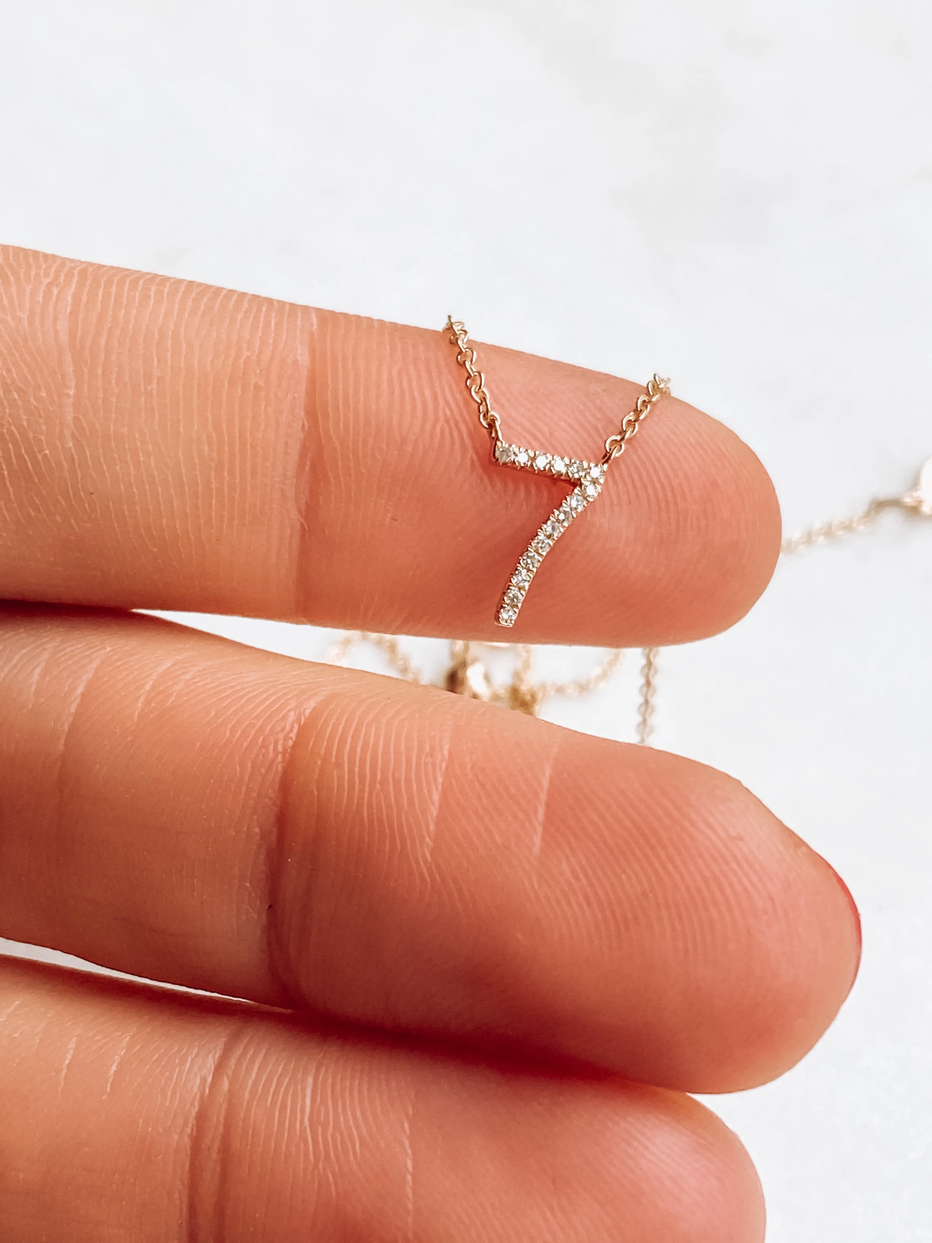 Custom Diamond Number Necklace
