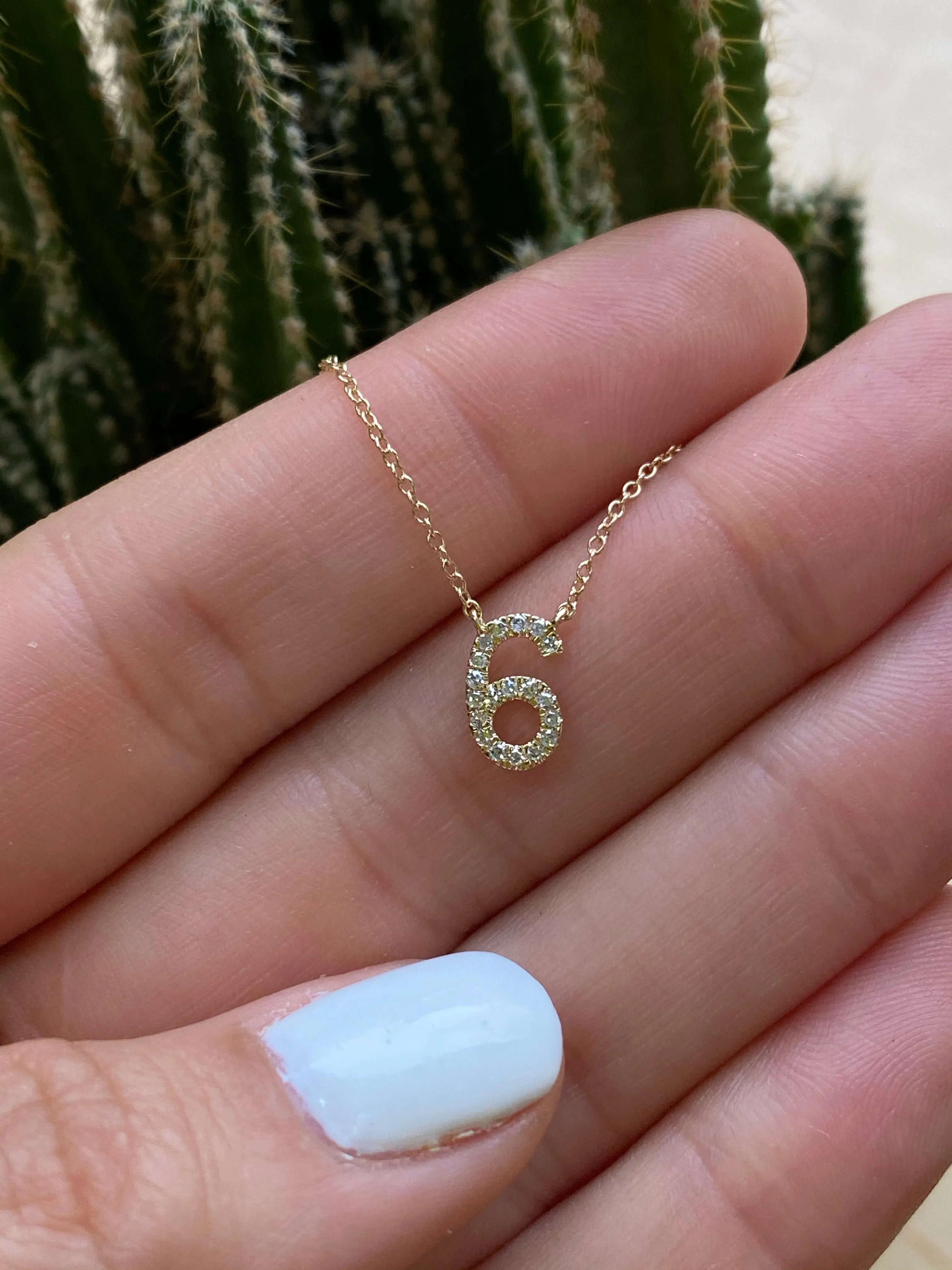 Custom Diamond Number Necklace