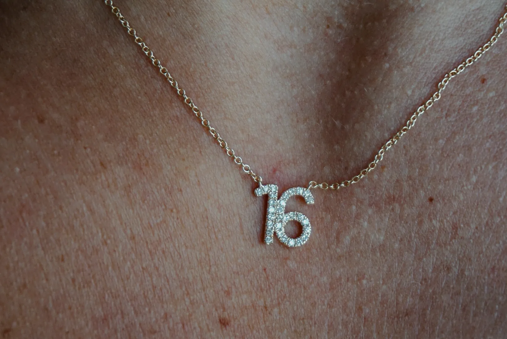 Custom Diamond Number Necklace