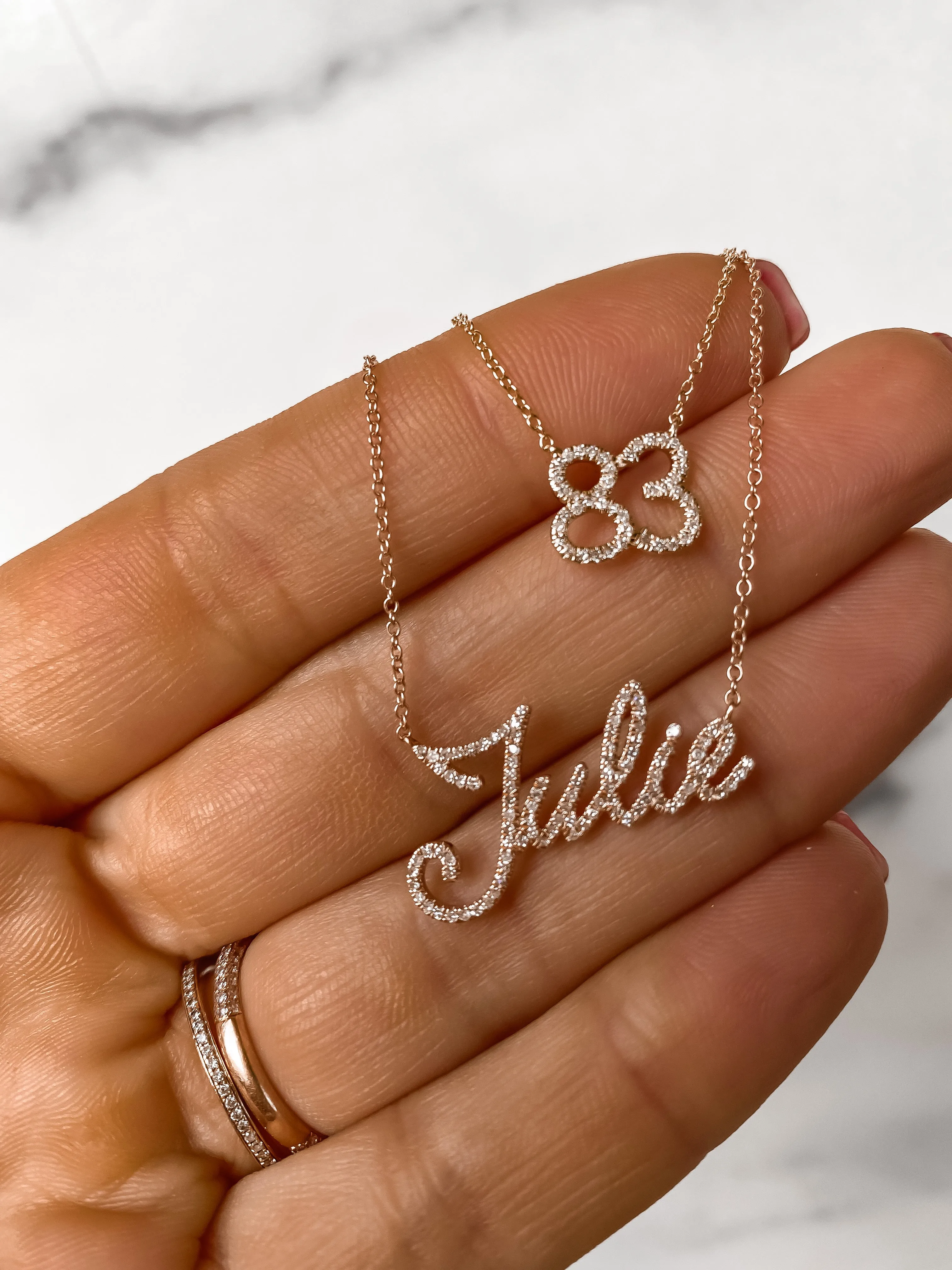 Custom Diamond Number Necklace
