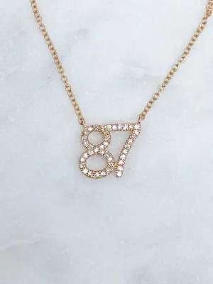 Custom Diamond Number Necklace