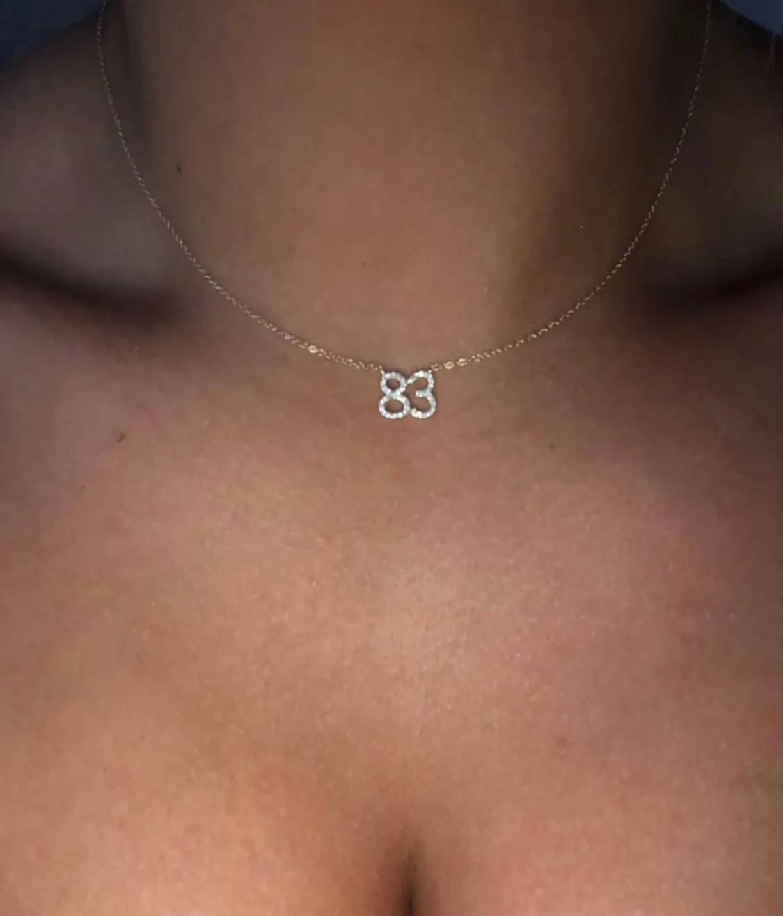 Custom Diamond Number Necklace