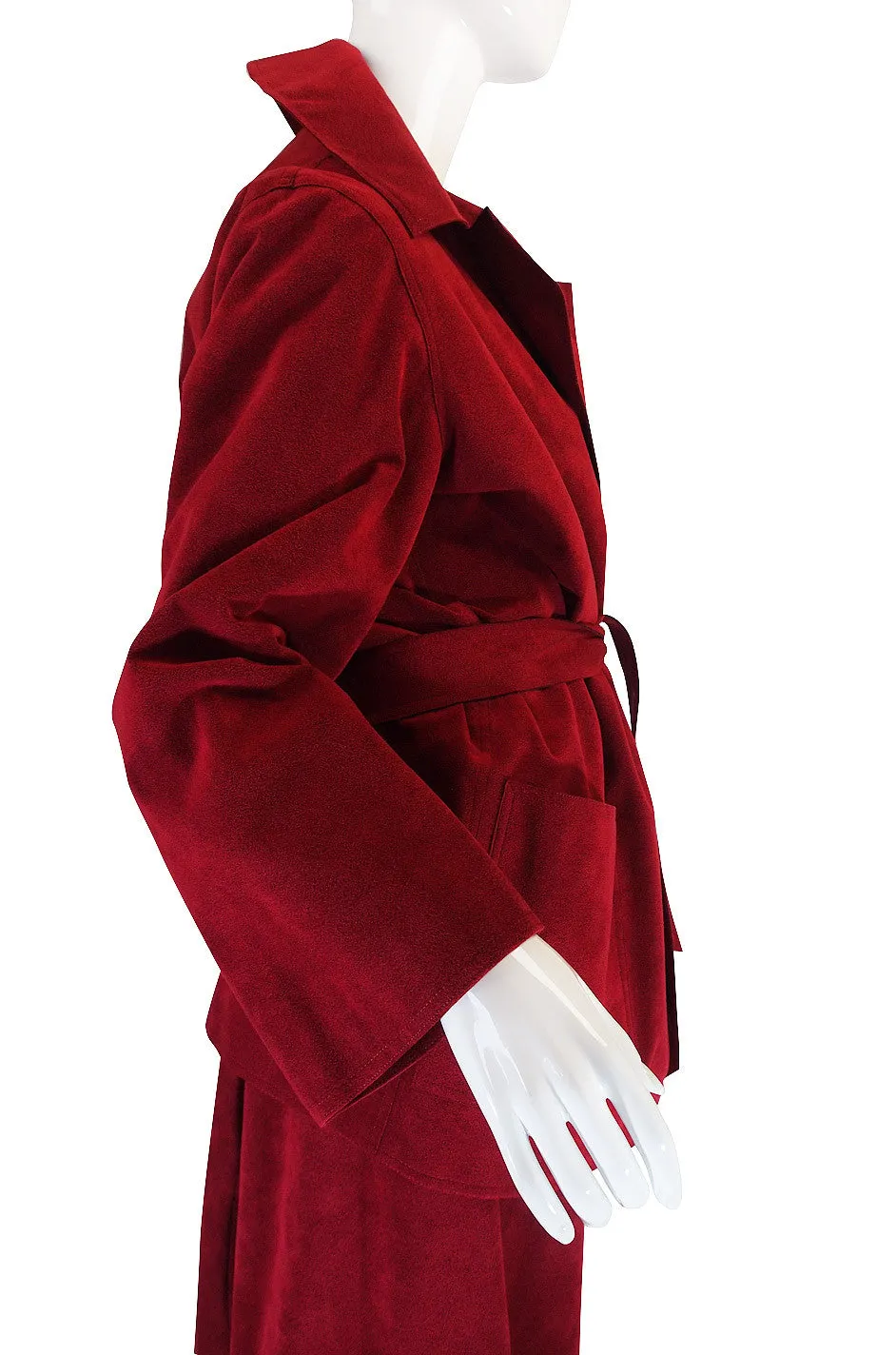 Custom Larger 1972 Red Ultrasuede Halston Suit
