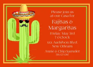 CUTE CACTUS CUSTOM INVITATION