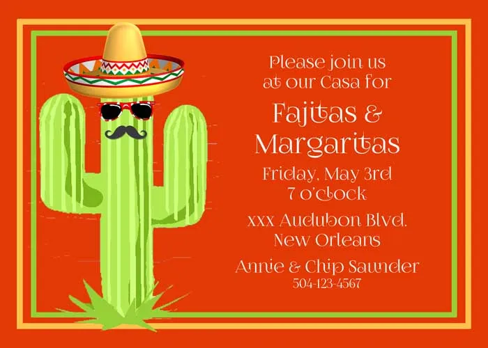 CUTE CACTUS CUSTOM INVITATION