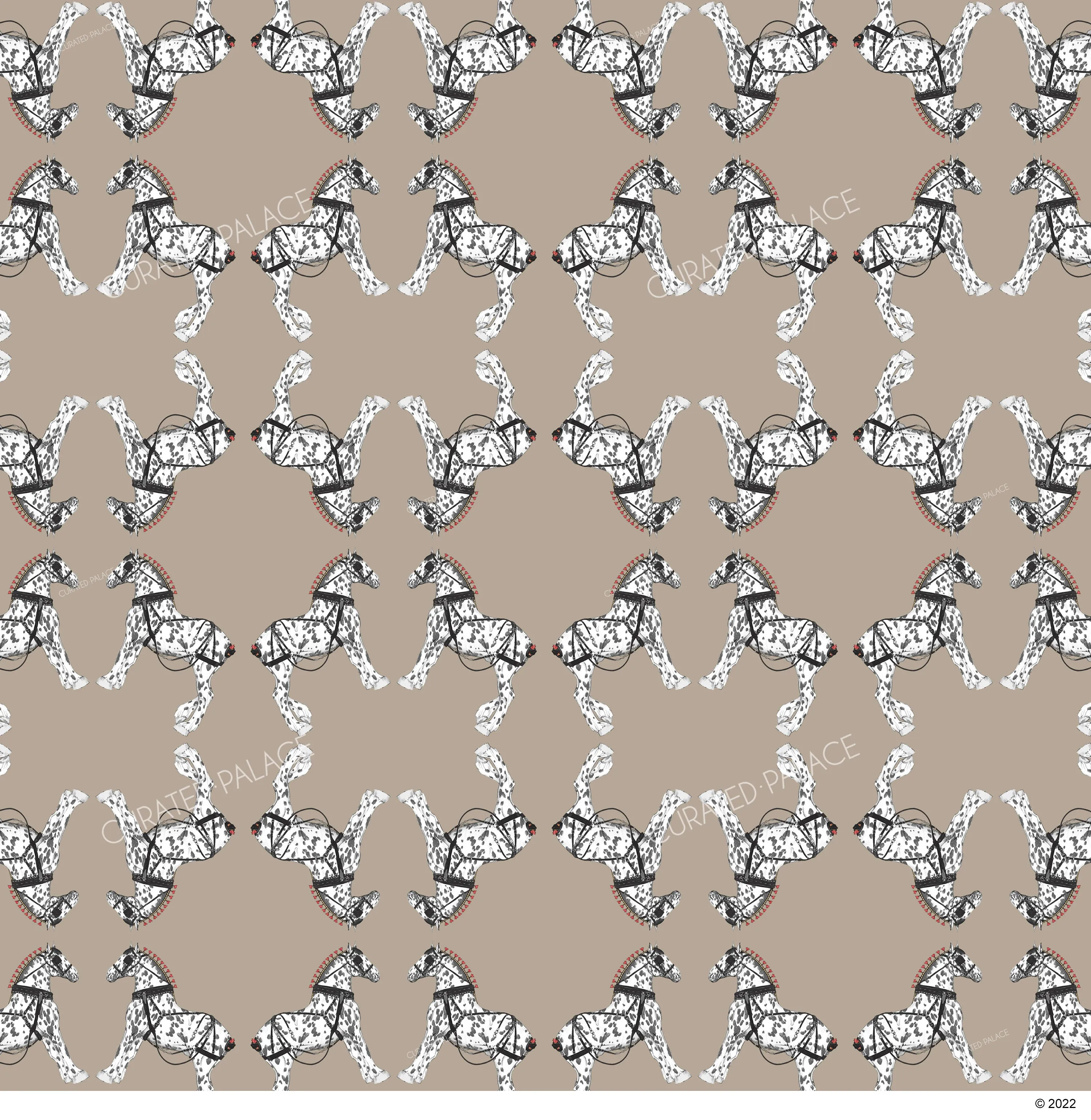 DANCING HORSES FABRIC