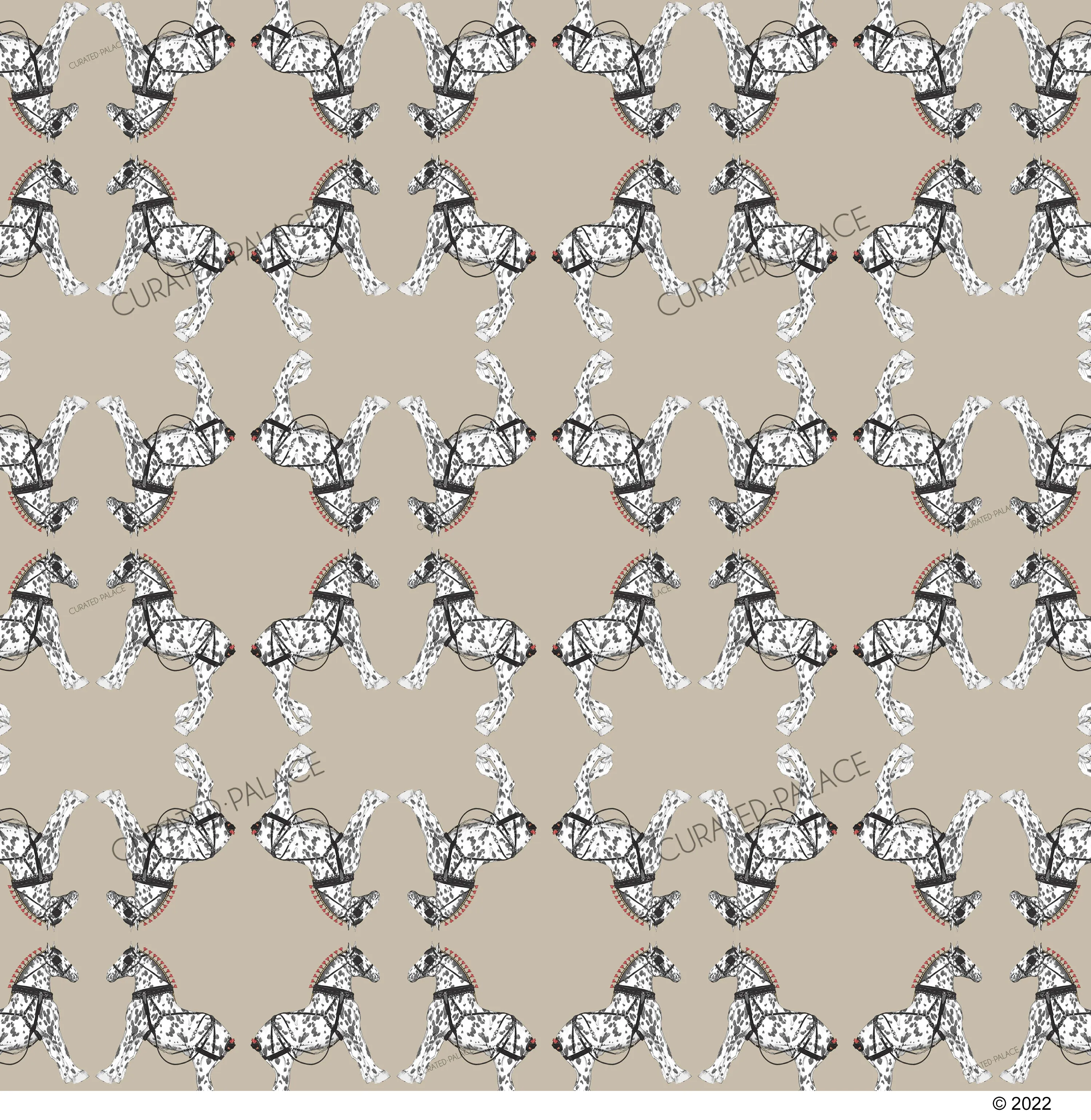 DANCING HORSES FABRIC