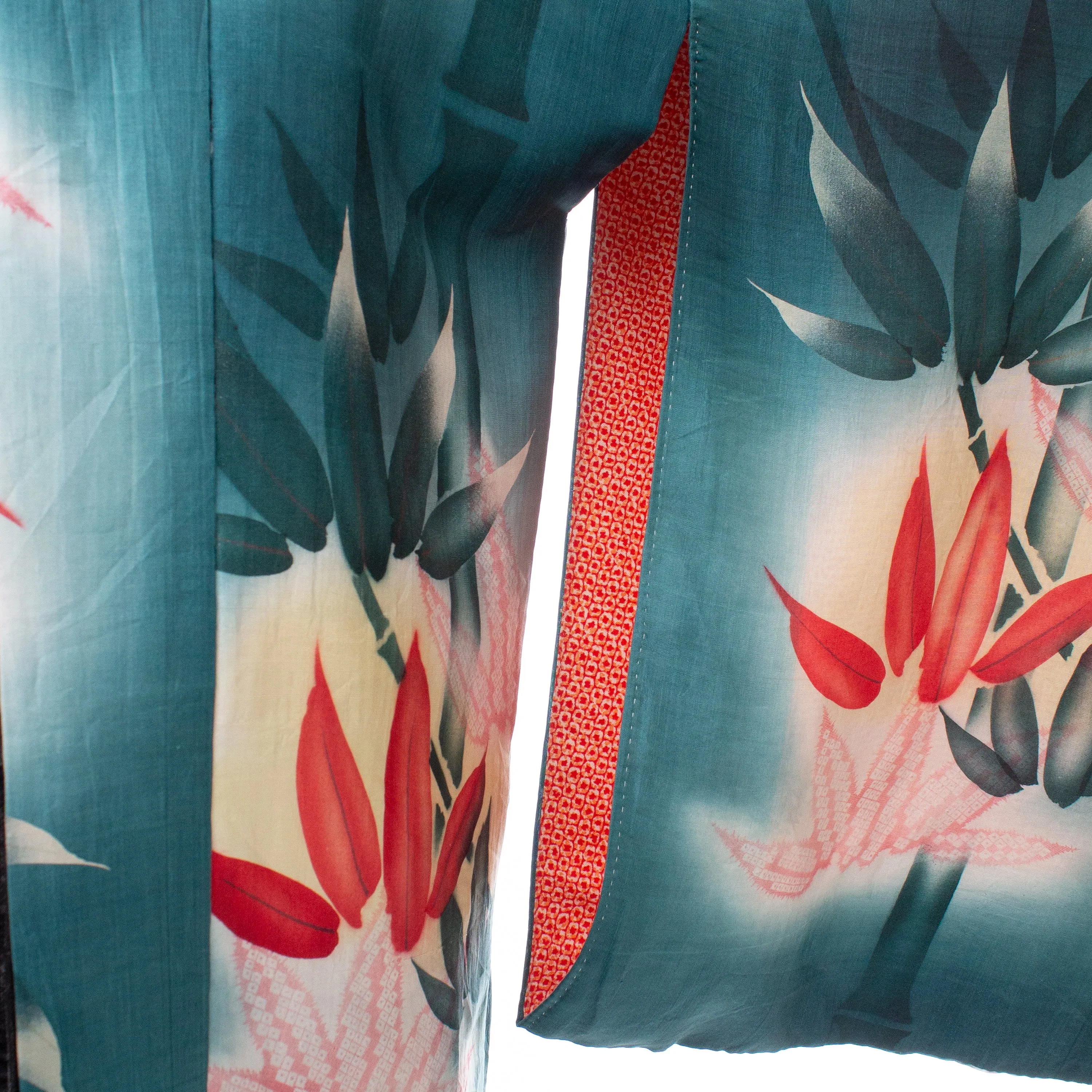 Dark Green Bamboo Pongee Haori