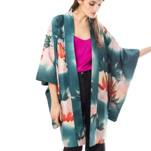 Dark Green Bamboo Pongee Haori