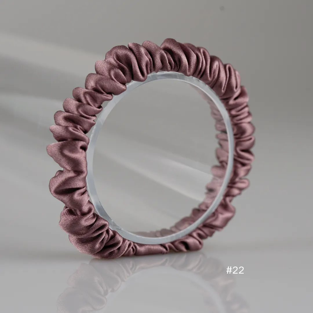 Dark maroan silk scrunchies mini