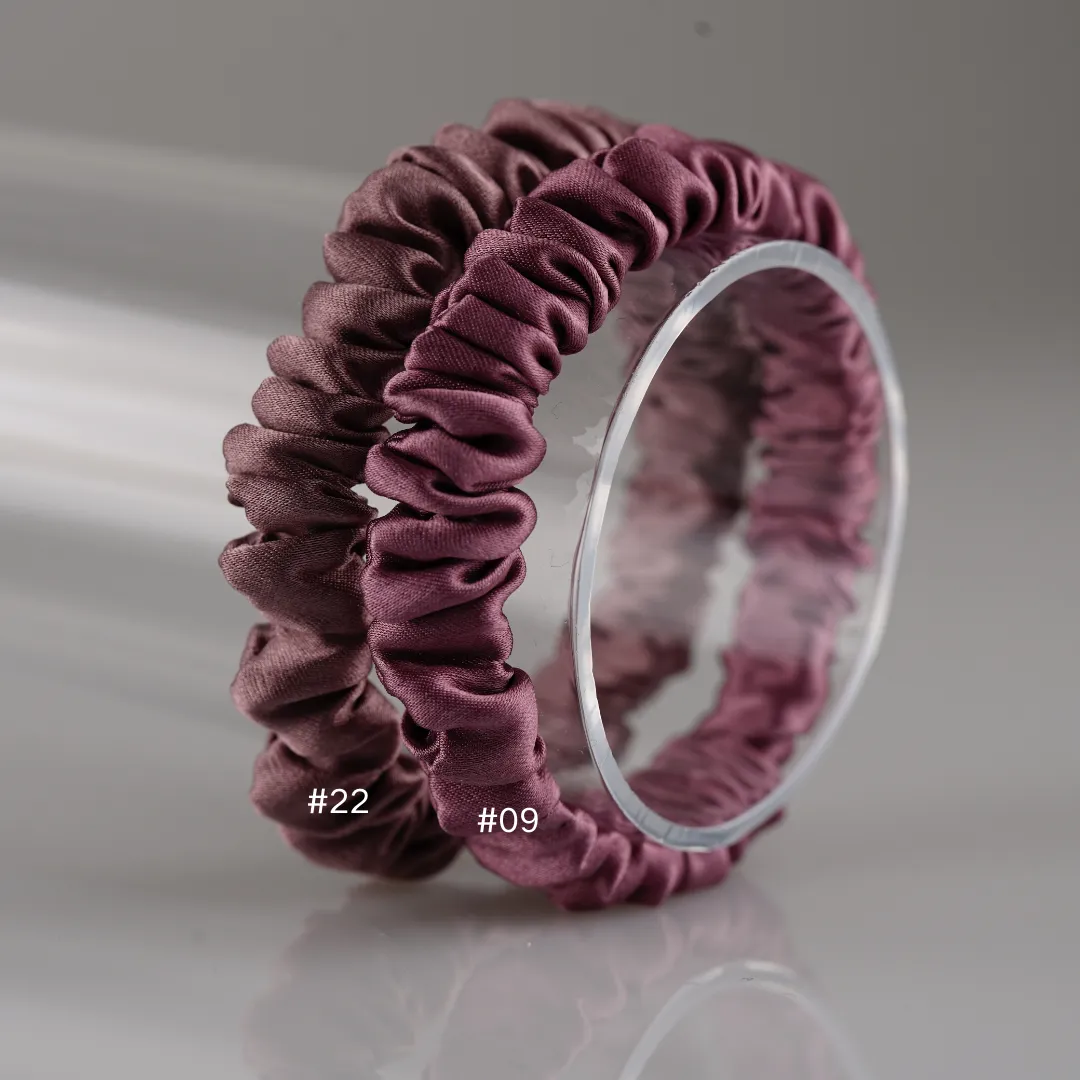 Dark maroan silk scrunchies mini