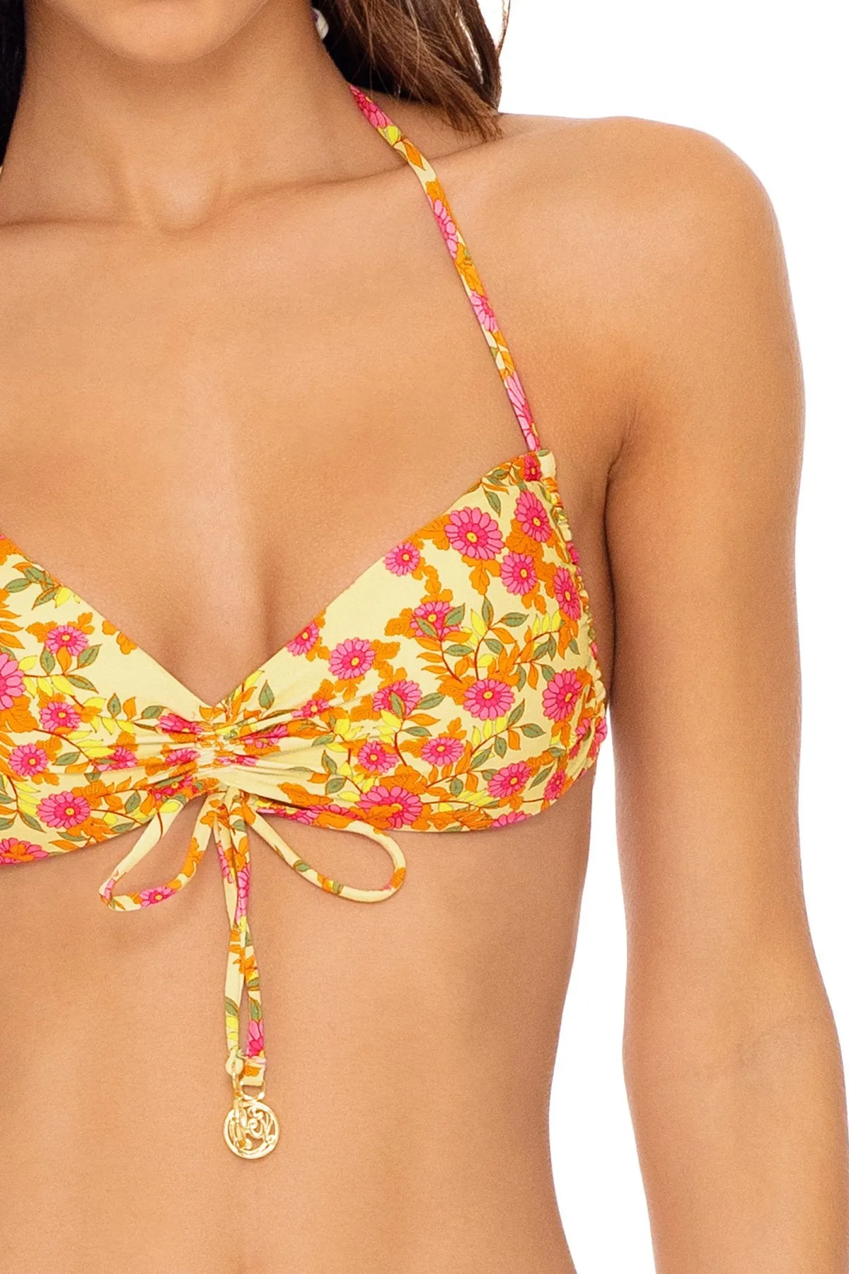 DESERT ANGEL - Bandeau Top & Tab Side High Leg Thong Bottom • Buttercream