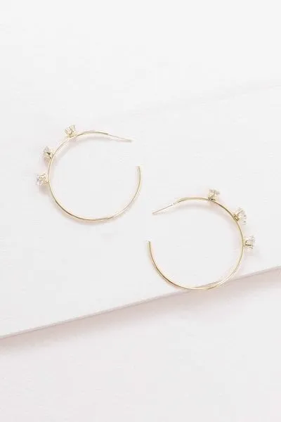 Diamond Studded Hoop Earrings