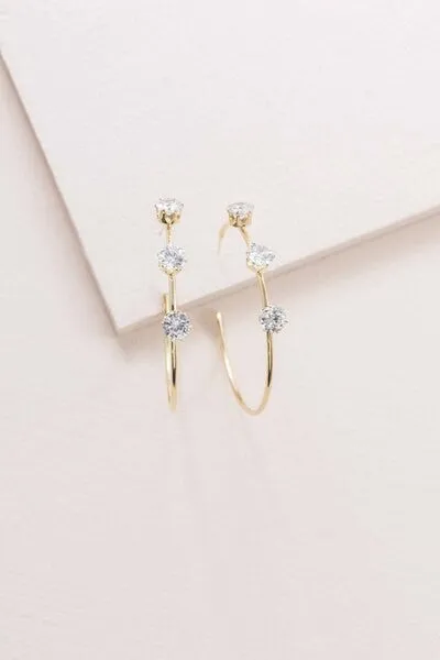 Diamond Studded Hoop Earrings