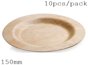 Disposable Eco-Friendly Bamboo  Tableware (150 mm,10 Pc/Pack)