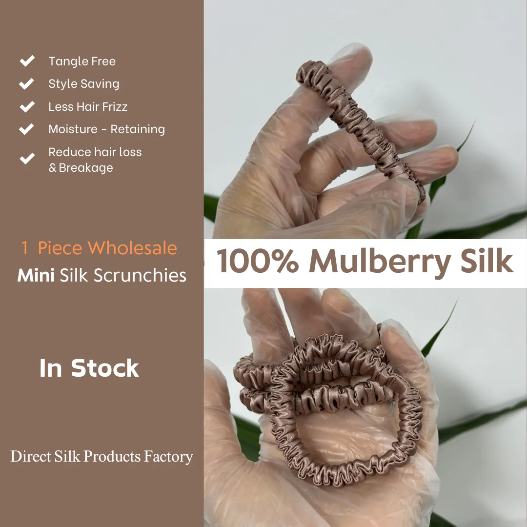 Ebony silk scrunchies mini