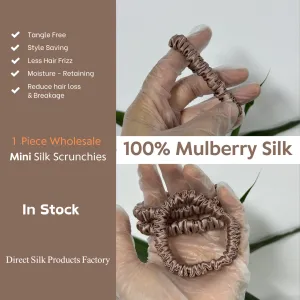 Ebony silk scrunchies mini