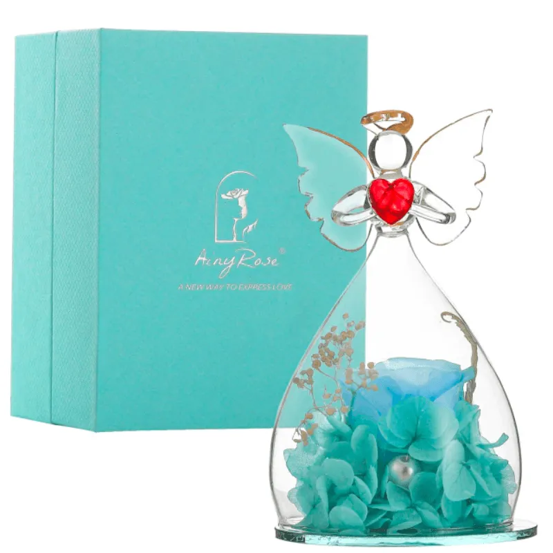 Elegant Preserved Rose Angel Dome – Romantic Timeless Gift
