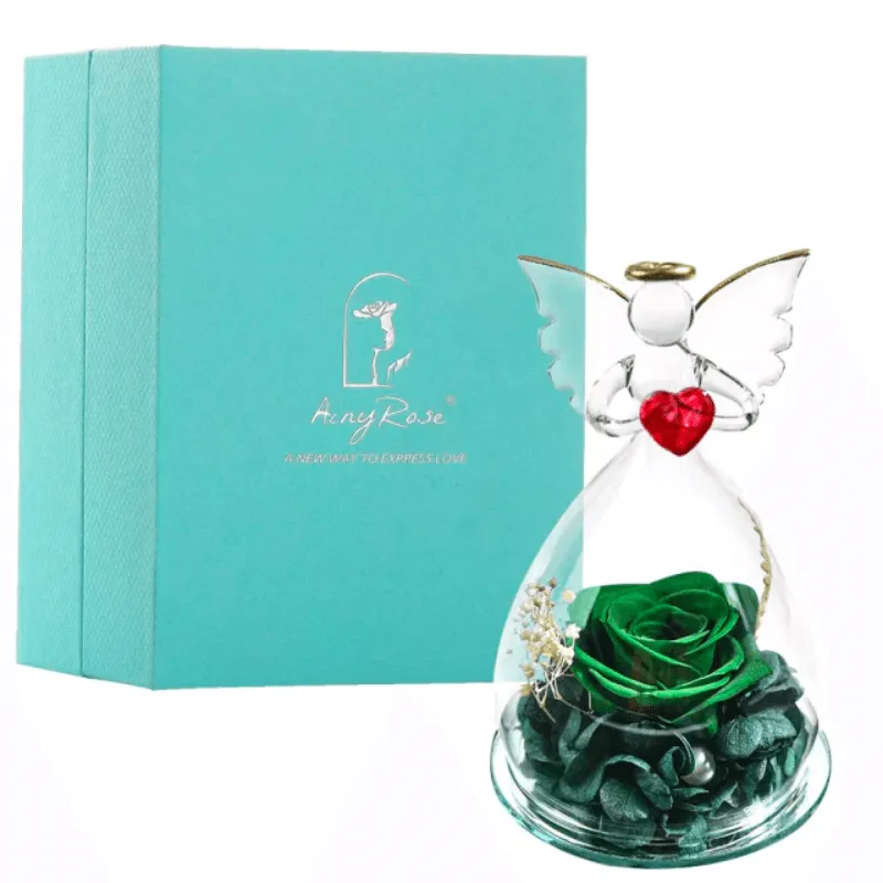 Elegant Preserved Rose Angel Dome – Romantic Timeless Gift