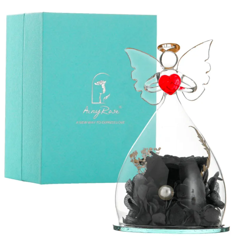 Elegant Preserved Rose Angel Dome – Romantic Timeless Gift