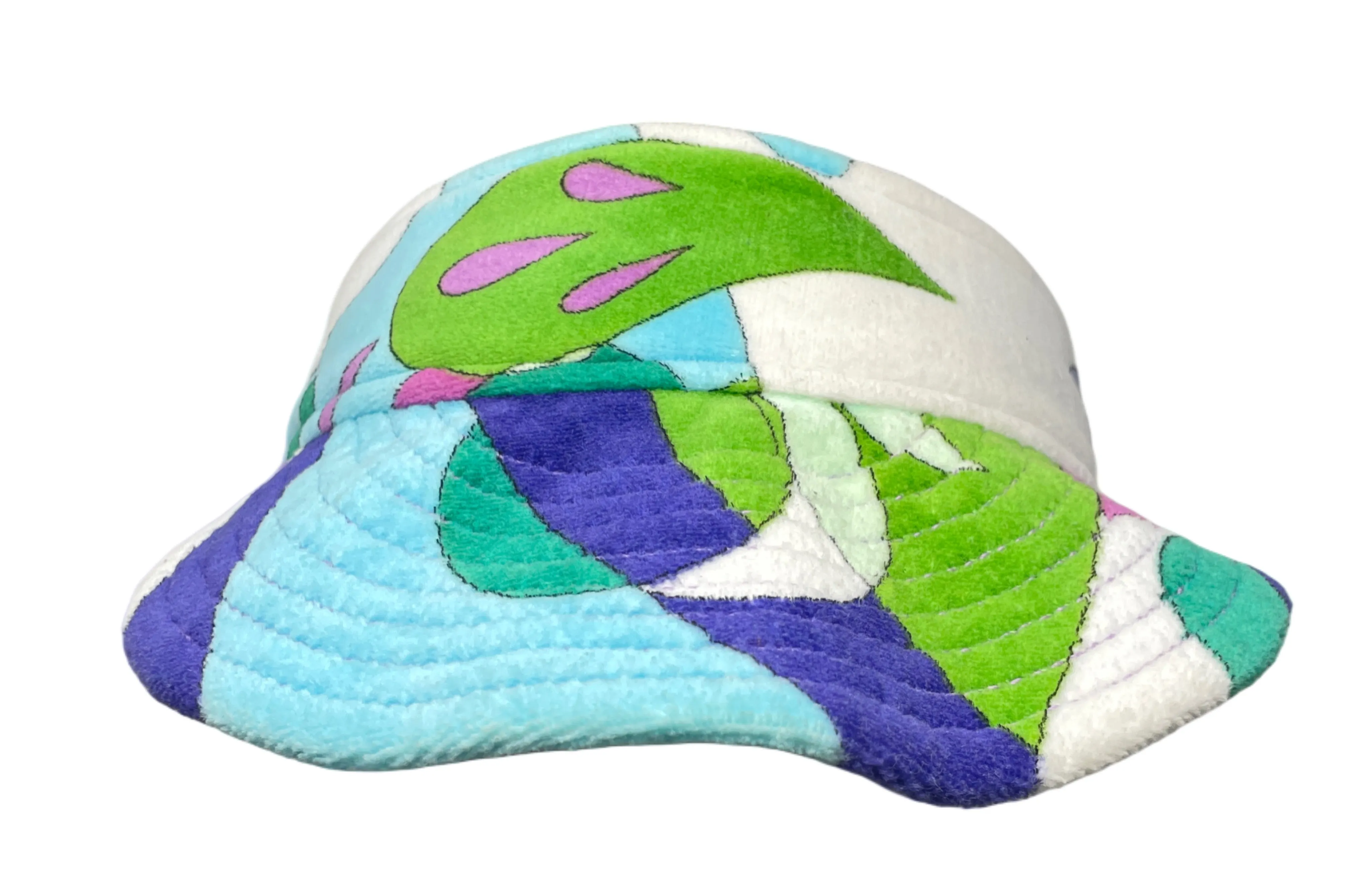 Emilio Pucci Multicolored Terrycloth Tie Visor, SIze OS