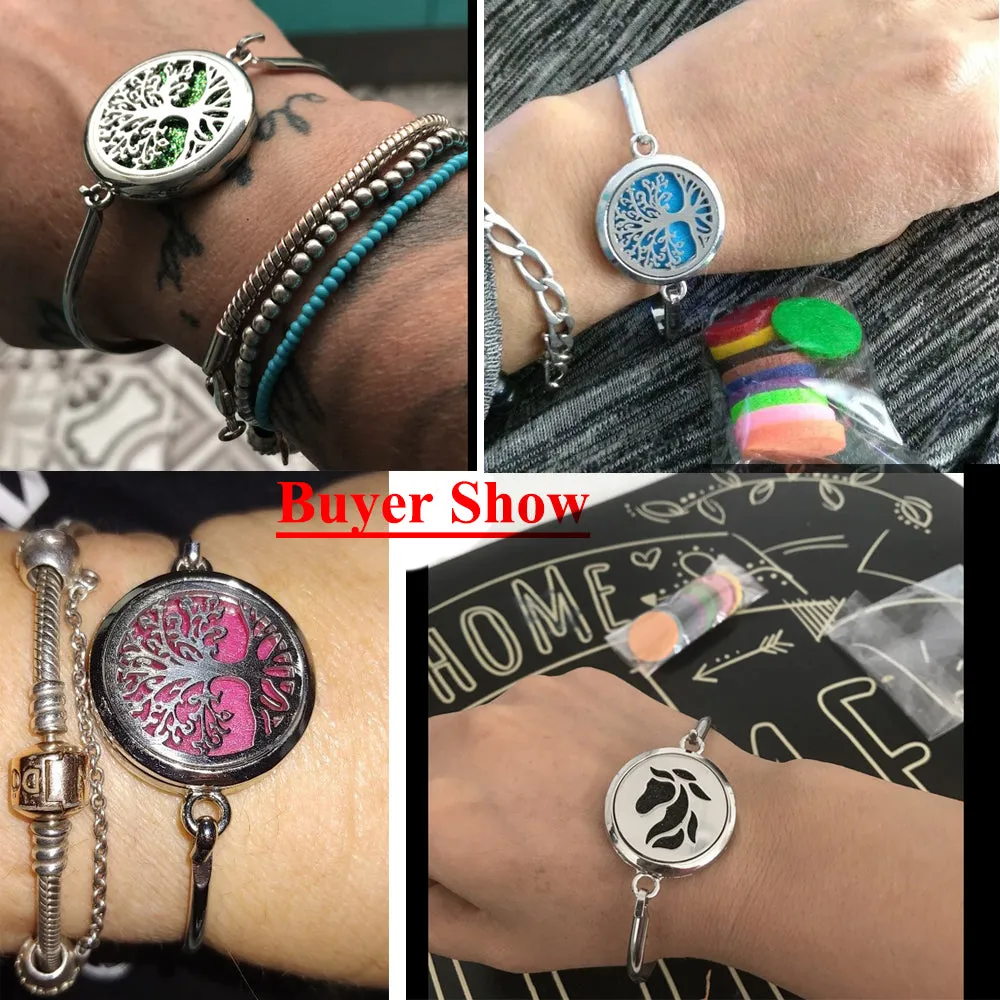 Essential Oil Diffuser Tree of Life Locket Bracelet