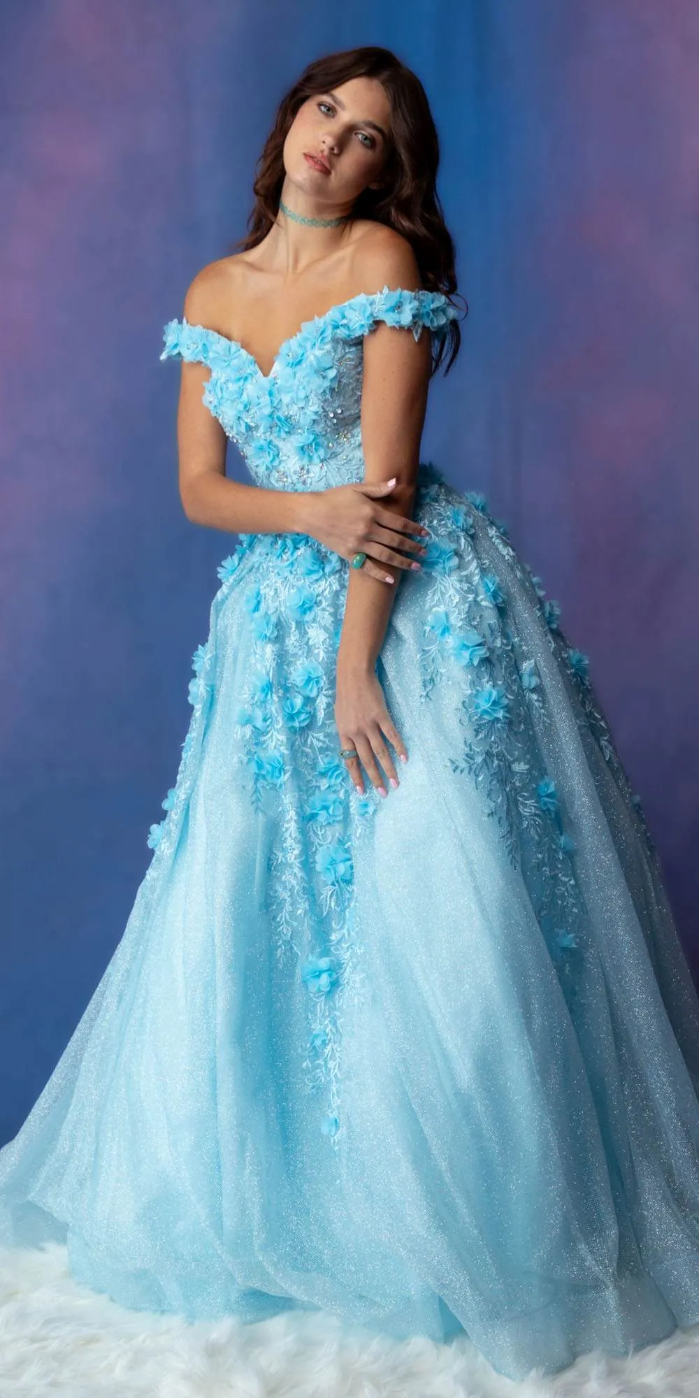 Eureka 9339 Quinceanera Glitter Mesh Ball Gown Includes Cape