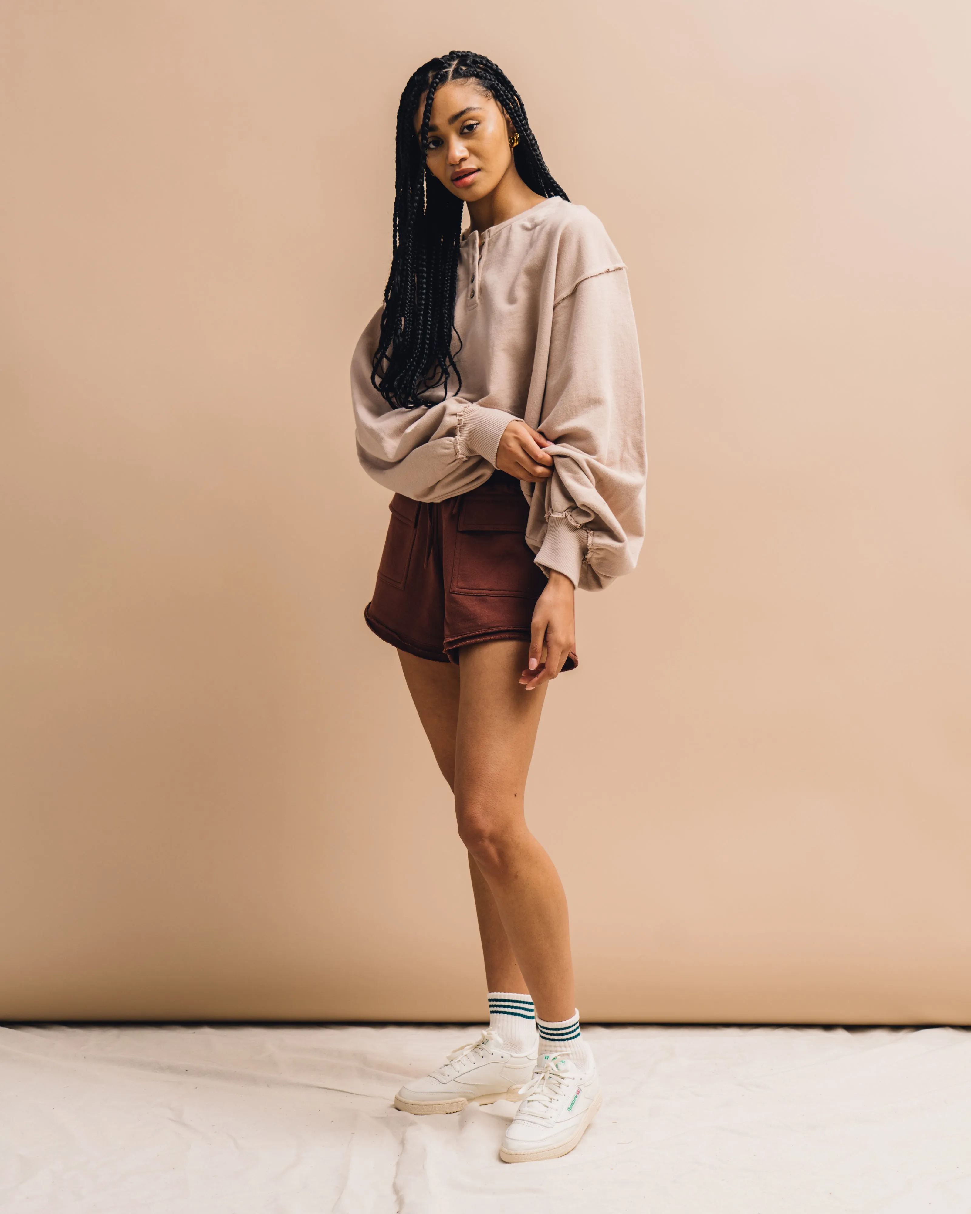 Evyn Sweatshort-Cocoa