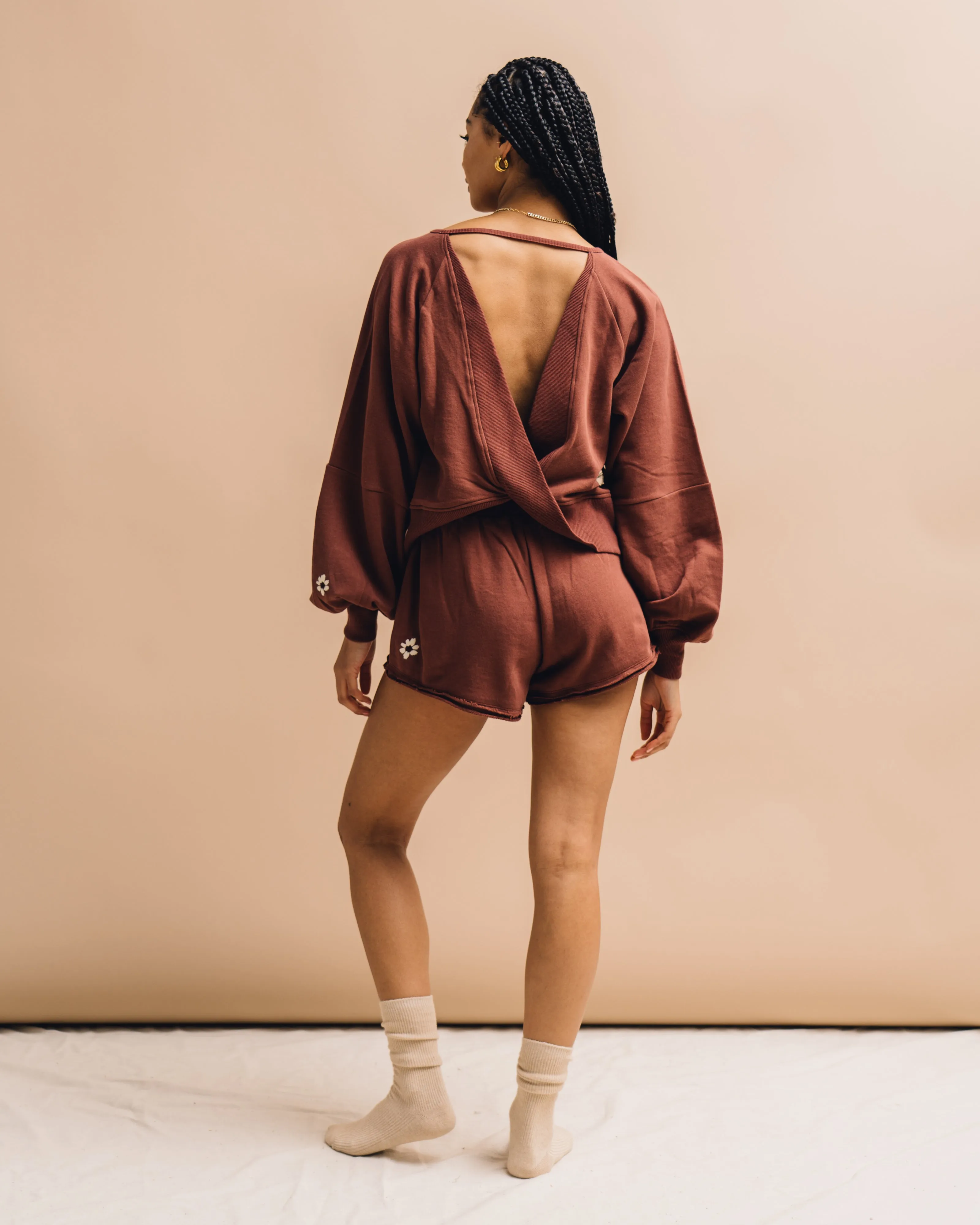 Evyn Sweatshort-Cocoa