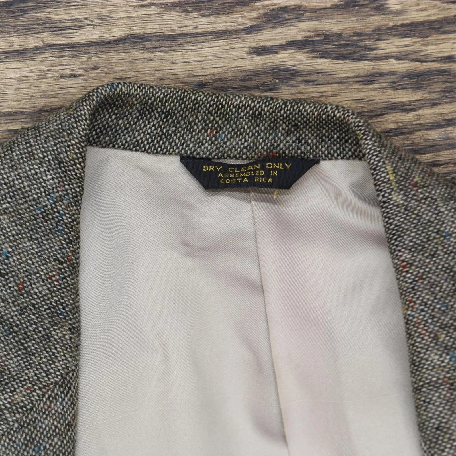 Farah Vintage Wool Herringbone Tweed Sport Coat Blazer Suit Jacket Brown 40R