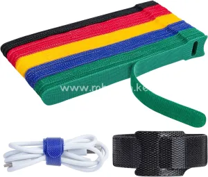 Fastening Cable Cord Ties Reusable, 6 Inch Adjustable Cable Management Straps with Hook and Loop, Microfiber Cloth Cord Organizer Wire Ties for Home Office Electronics Wire, Multicolor 10pcs