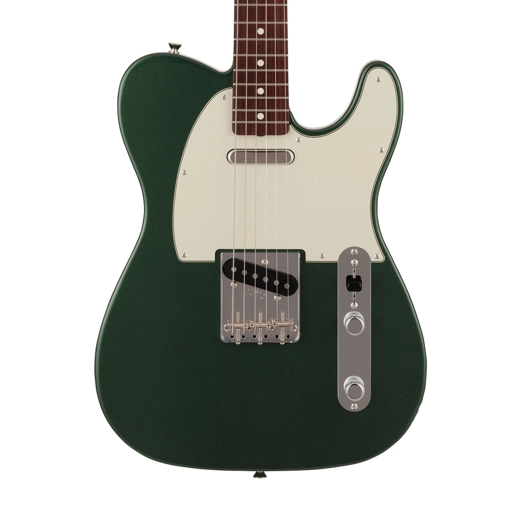 Fender Japan Traditional II 60s Telecaster Electric Guitar, RW FB, Aged Sherwood Green Metallic
