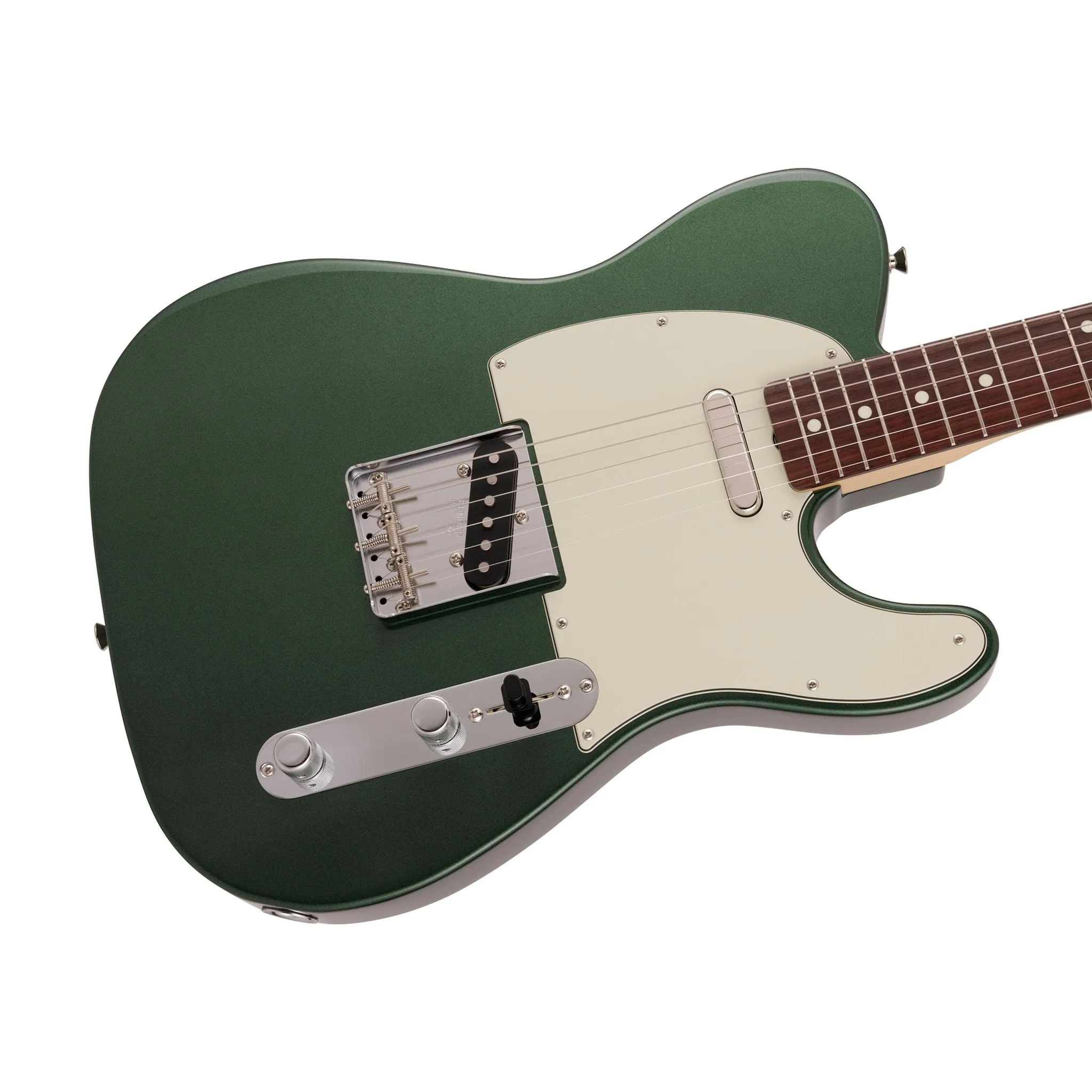 Fender Japan Traditional II 60s Telecaster Electric Guitar, RW FB, Aged Sherwood Green Metallic
